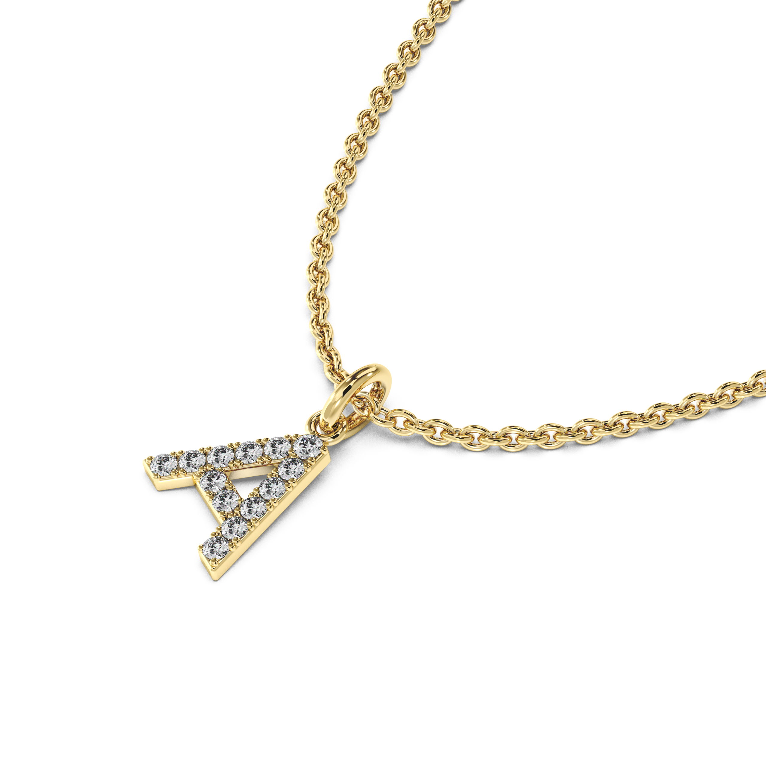 "A" Diamond Initial Pendant - 10mm