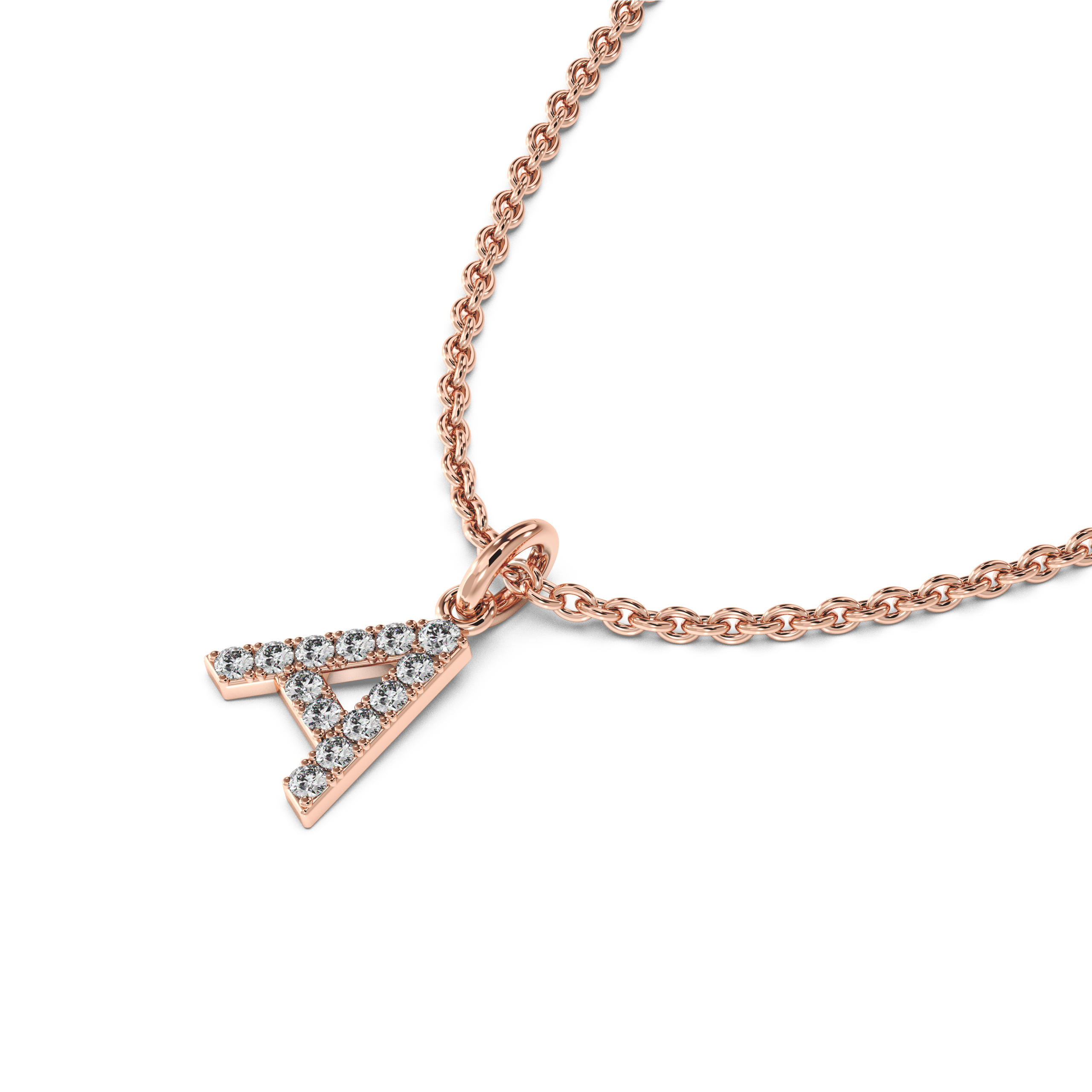 "A" Diamond Initial Pendant - 10mm