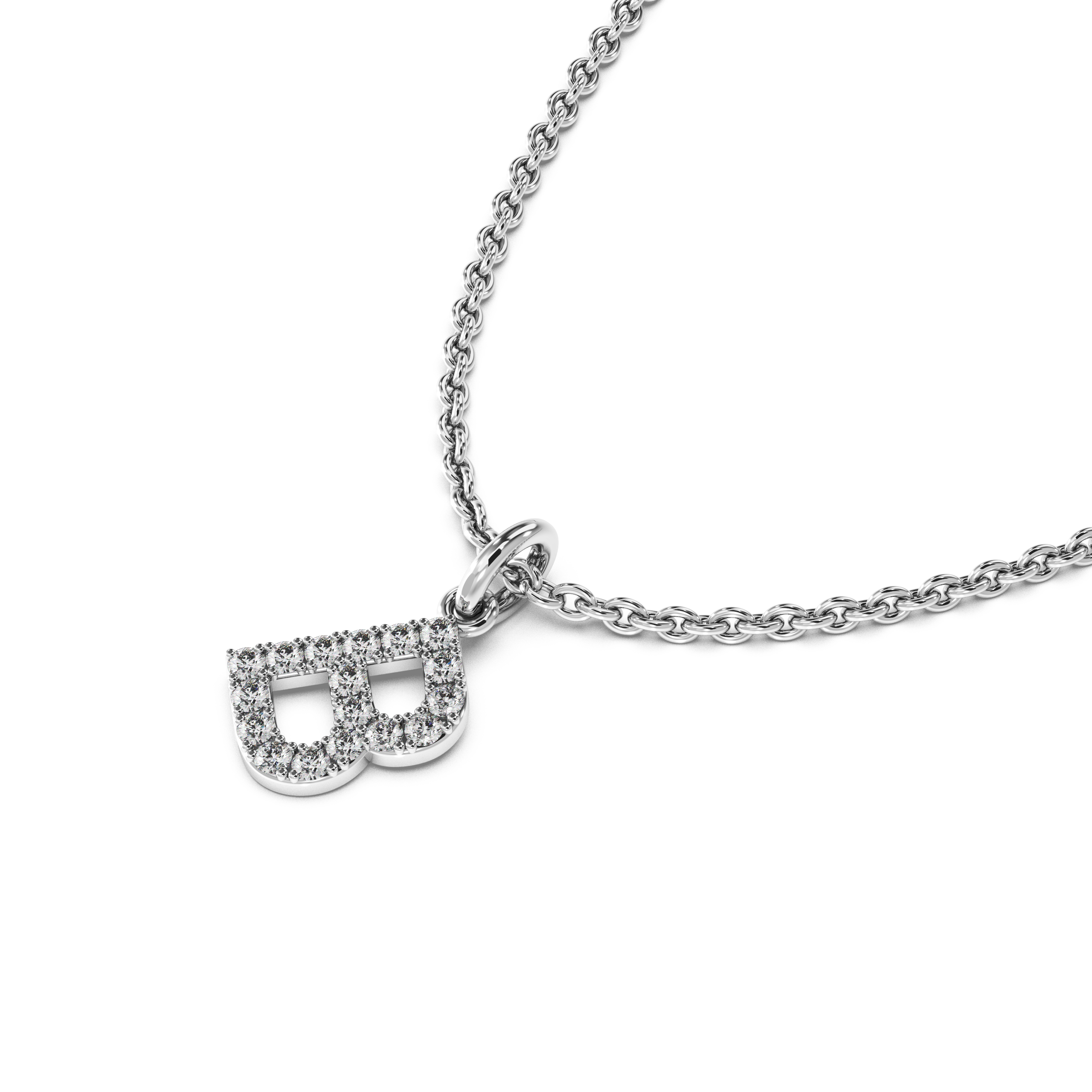 "B" Diamond Initial Pendant - 10mm