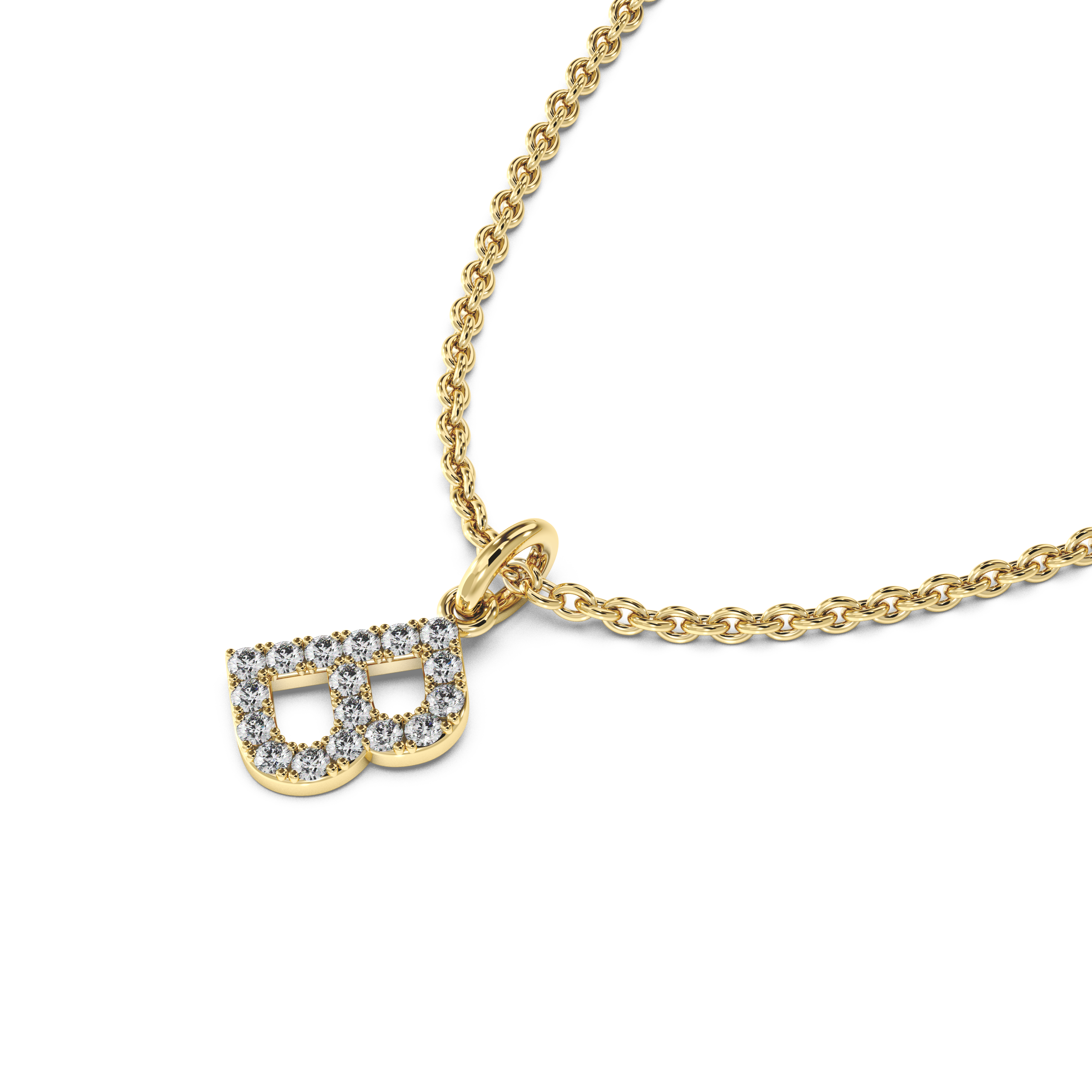"B" Diamond Initial Pendant - 10mm