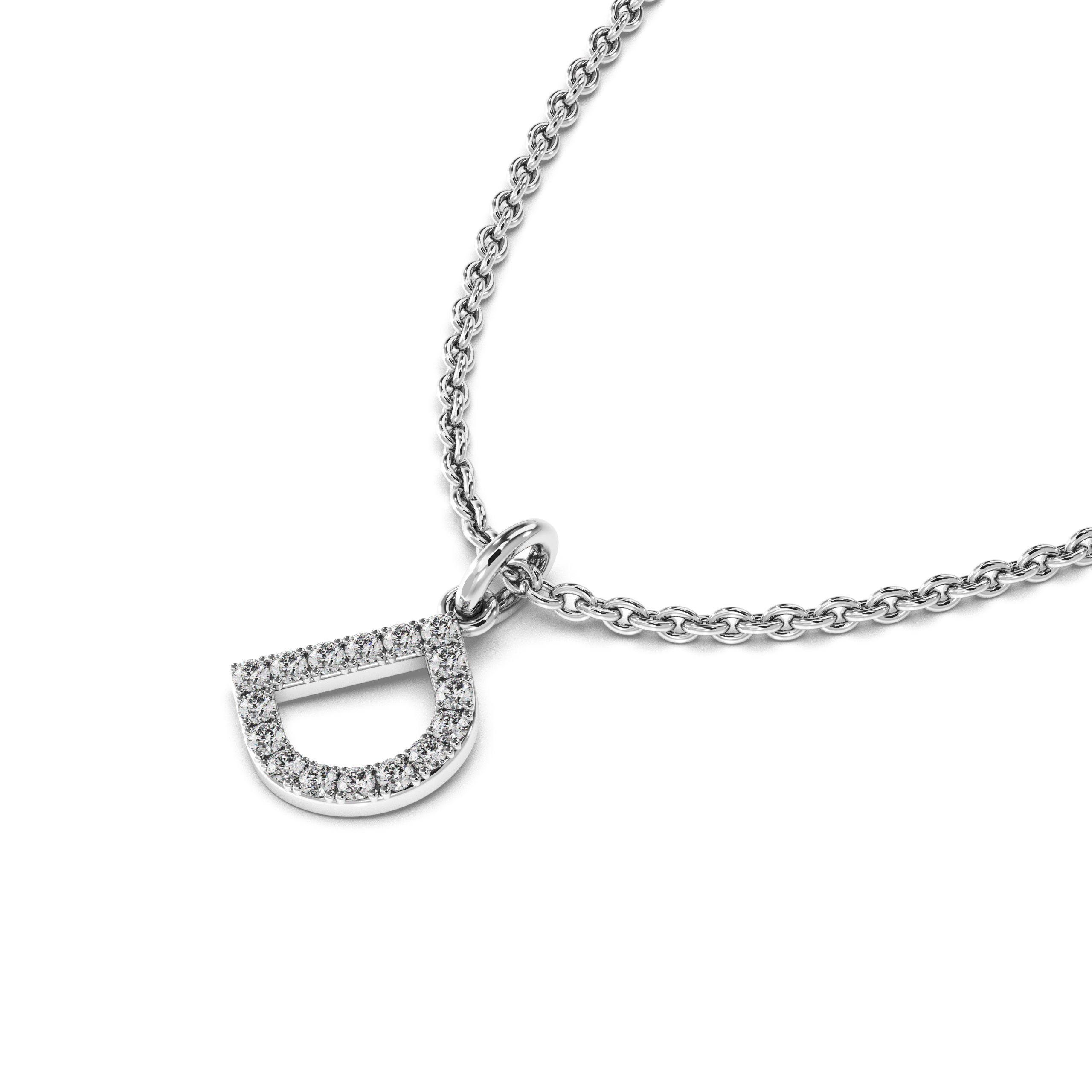 "D" Diamond Initial Pendant - 10mm