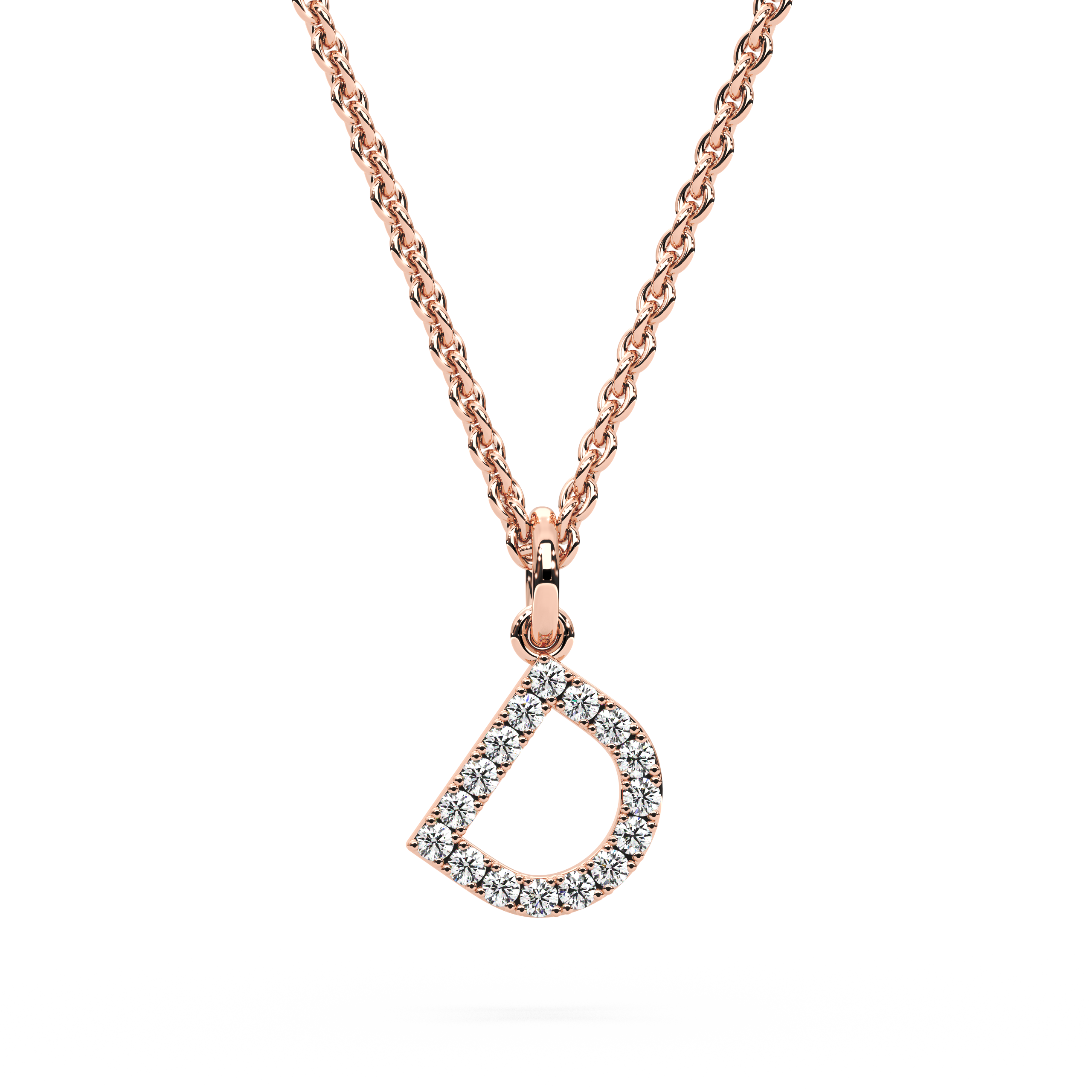 "D" Diamond Initial Pendant
