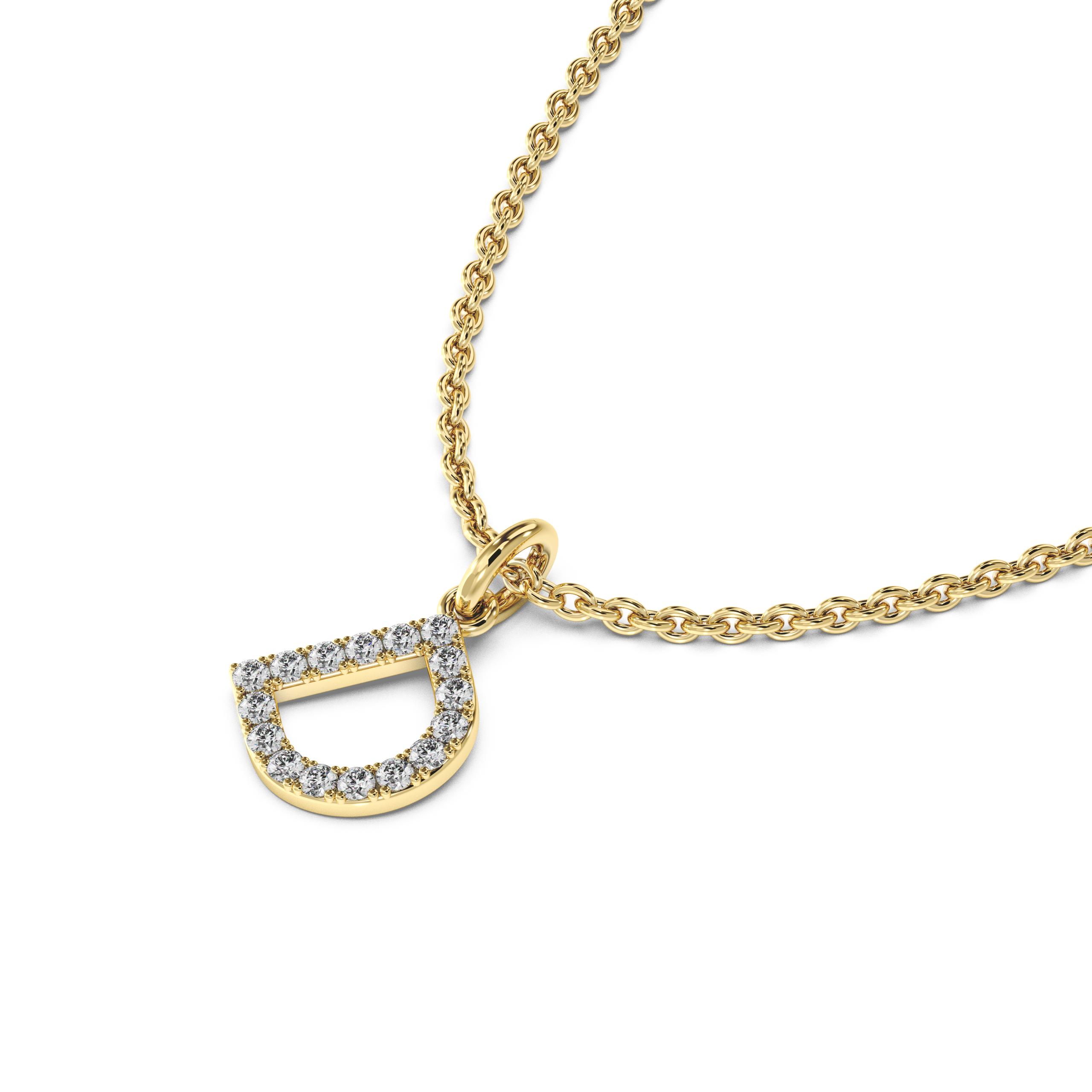 "D" Diamond Initial Pendant