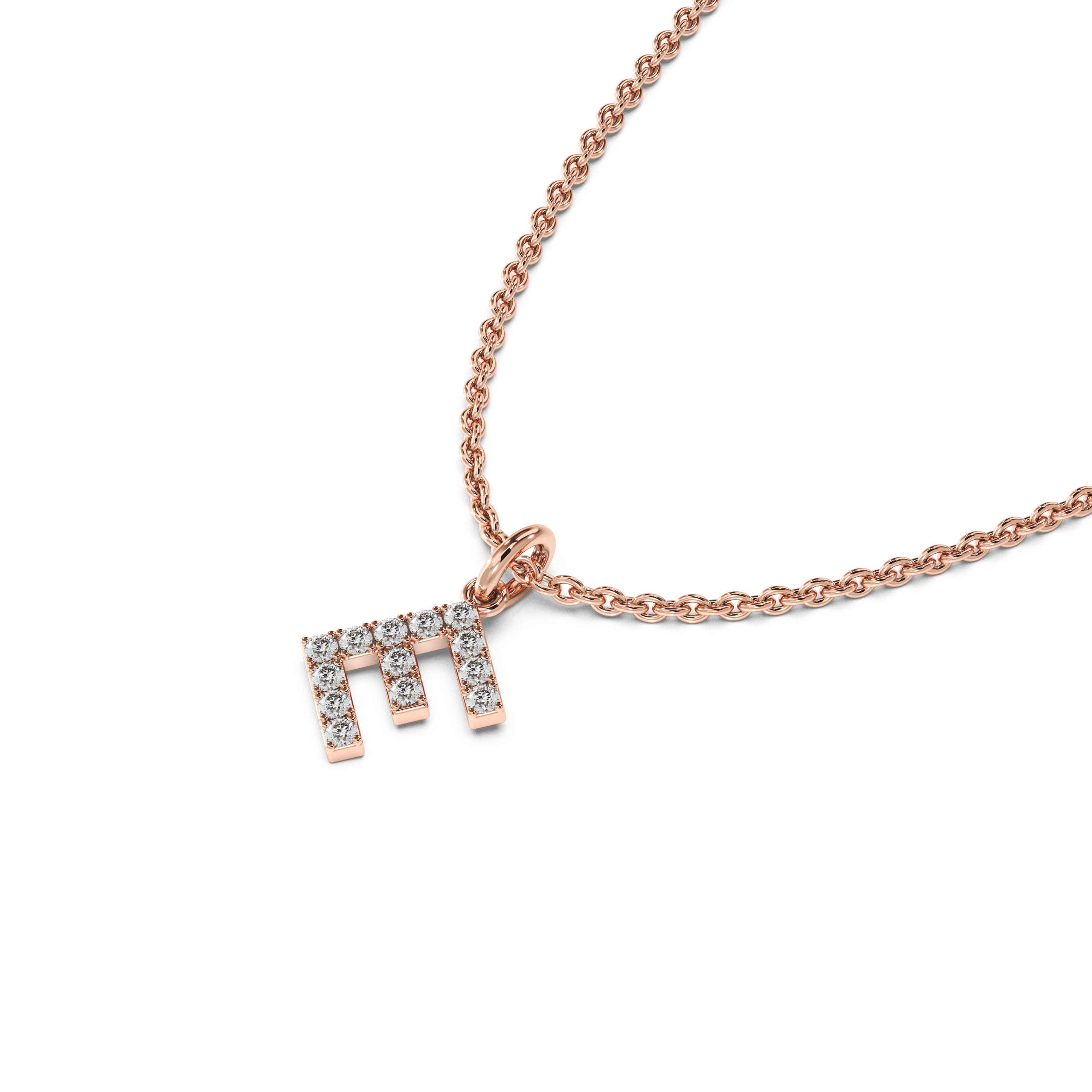 "E" Diamond Initial Pendant