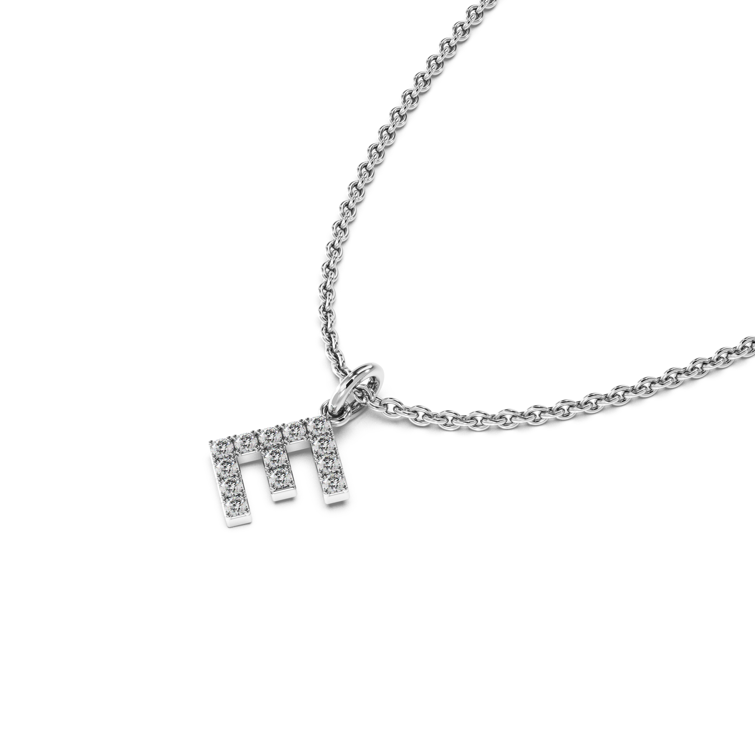 "E" Diamond Initial Pendant