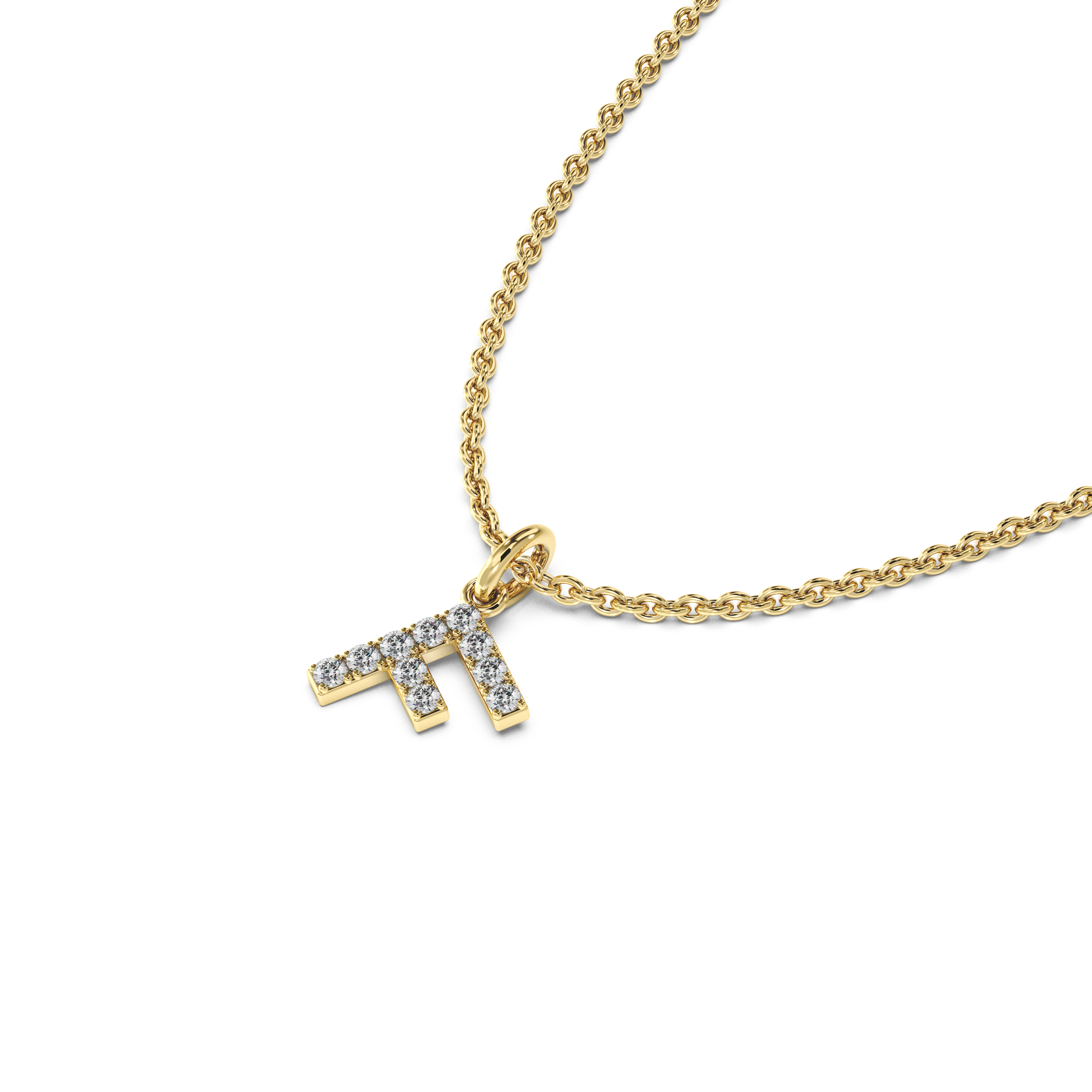 "F" Diamond Initial Pendant