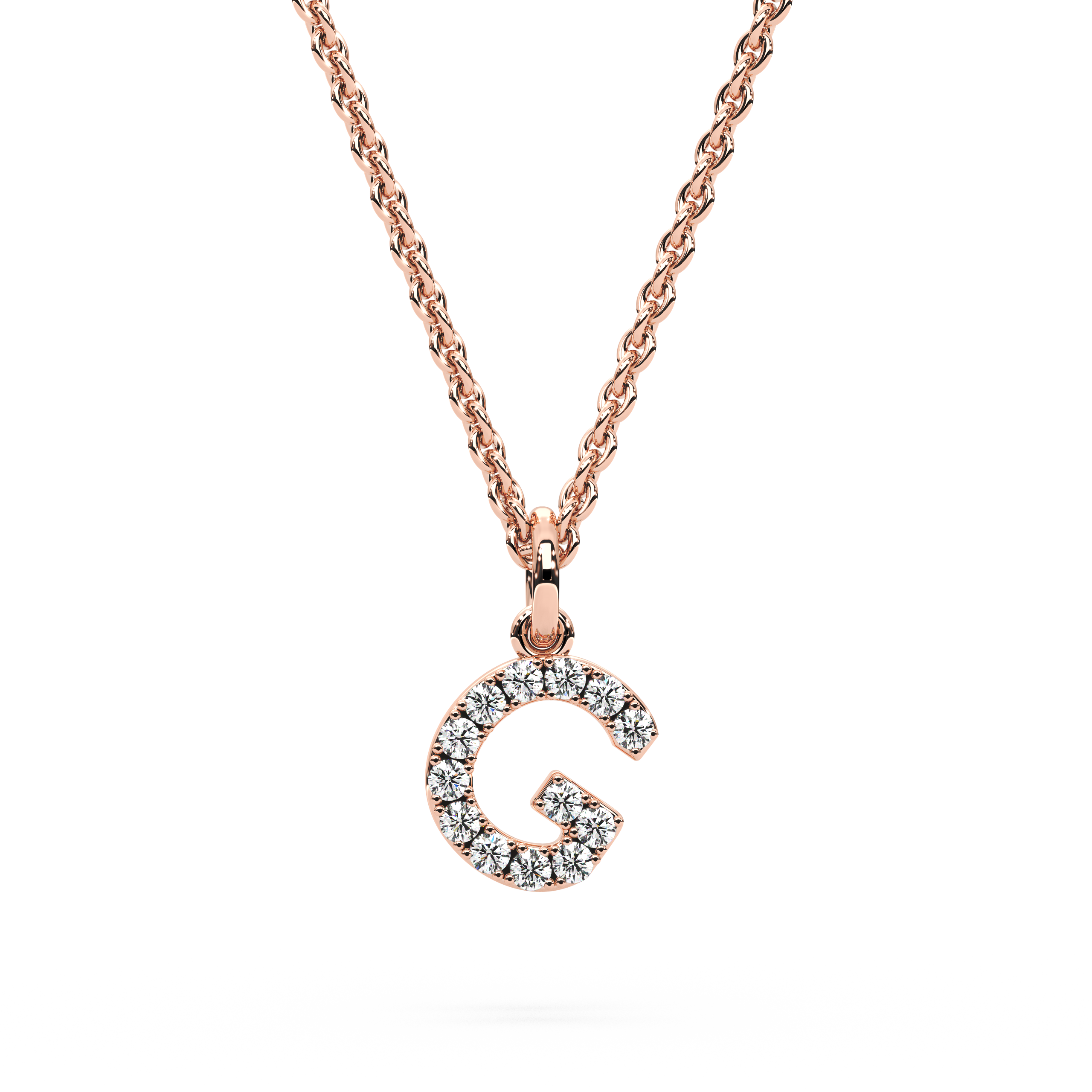 "G" Diamond Initial Pendant