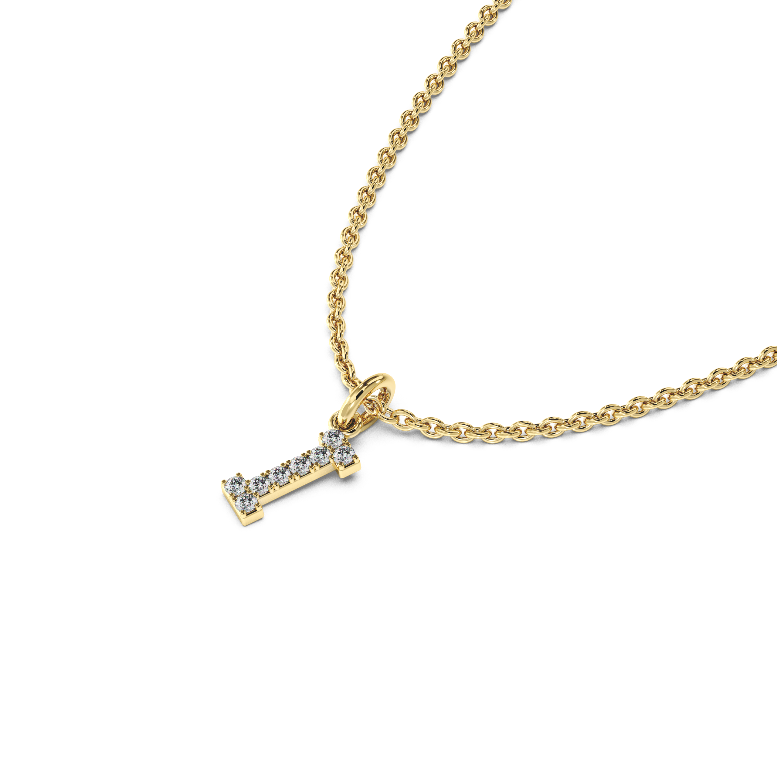 "I" Diamond Initial Pendant