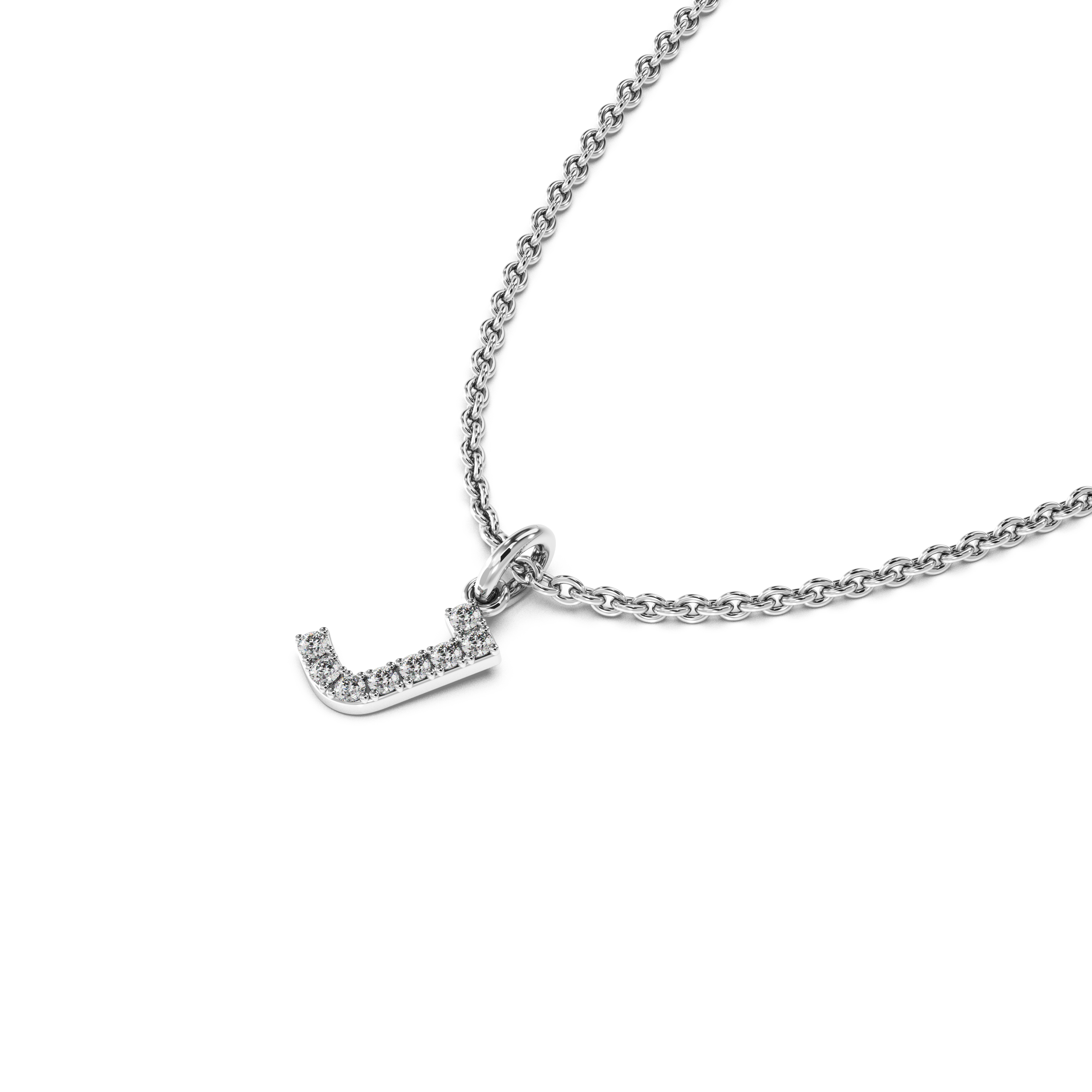 "J" Diamond Initial Pendant - 10mm