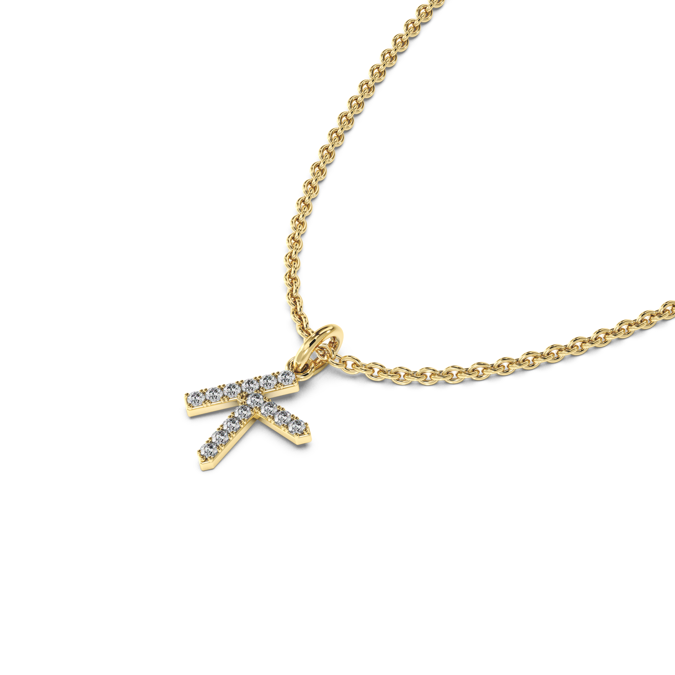 "K" Diamond Initial Pendant