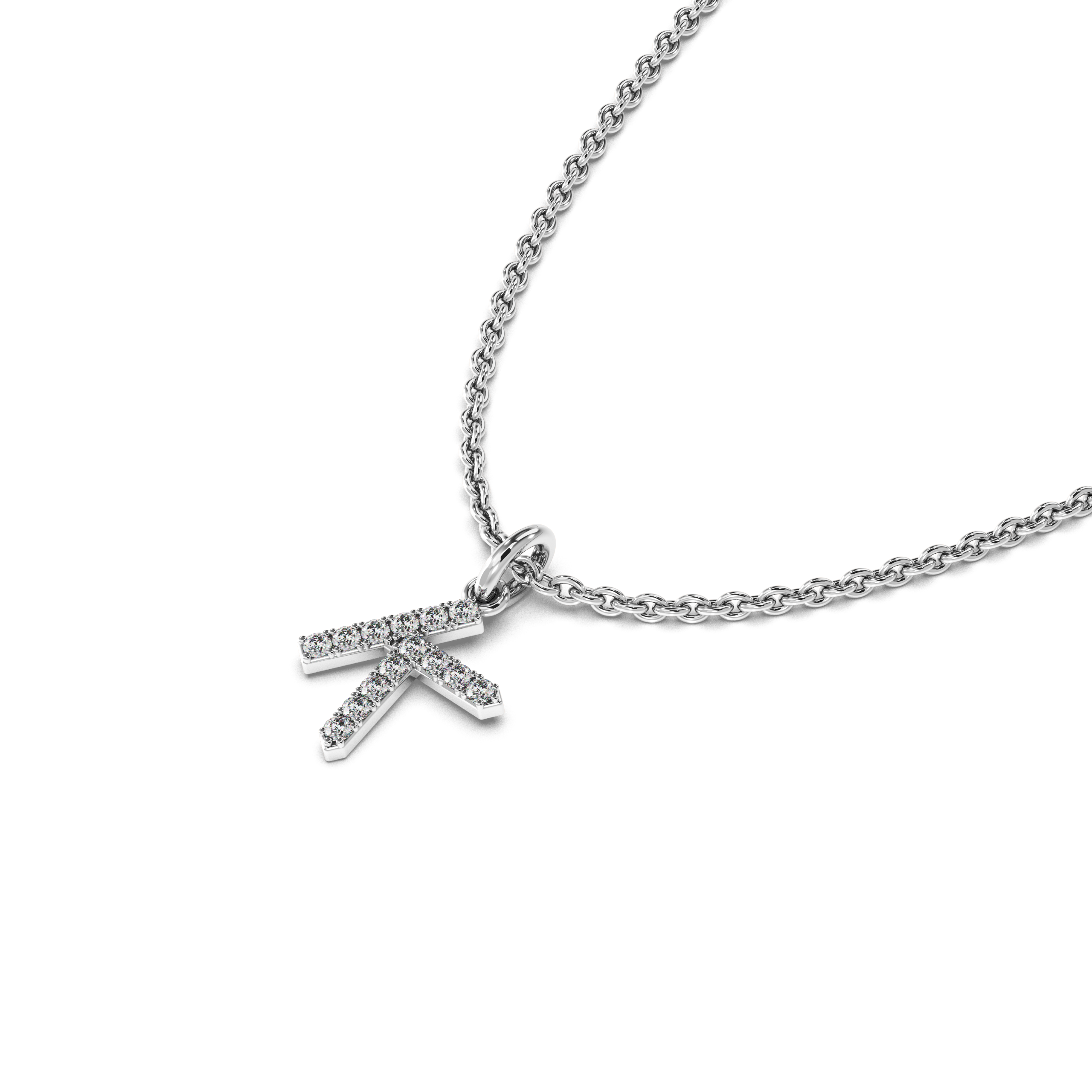 "K" Diamond Initial Pendant