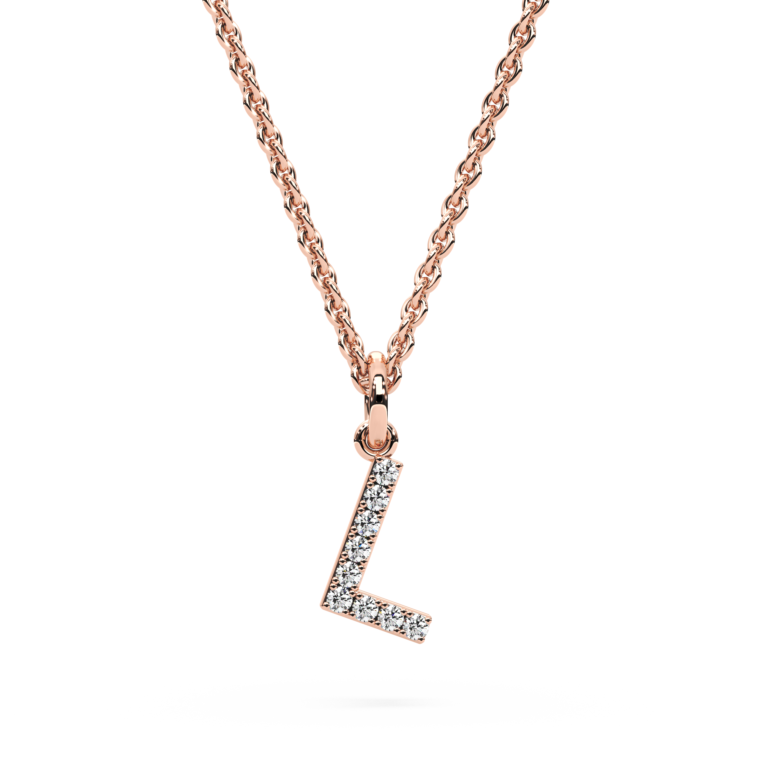 "L" Diamond Initial Pendant