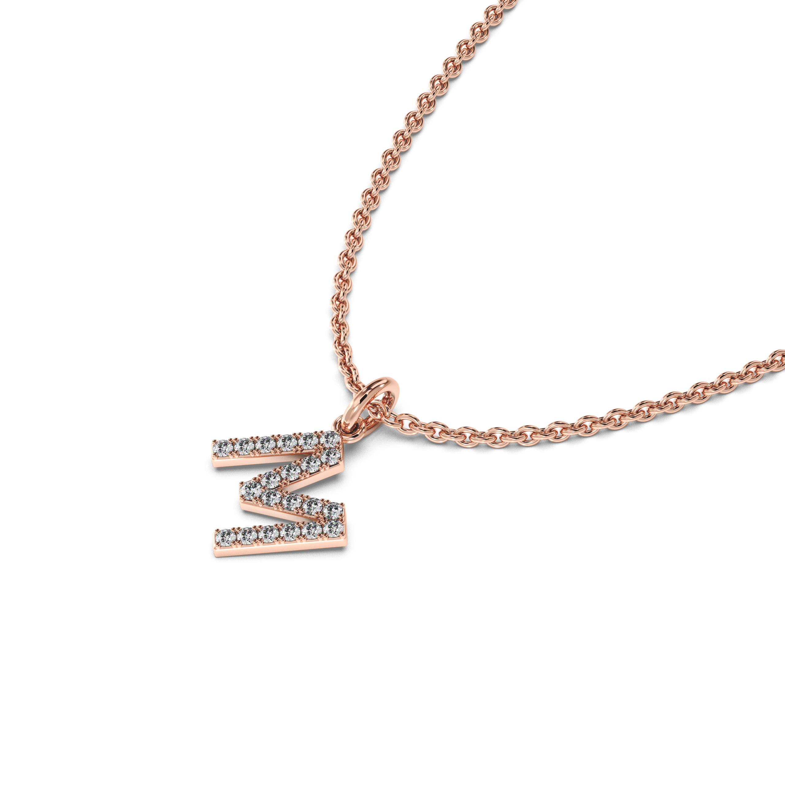 "M" Diamond Initial Pendant