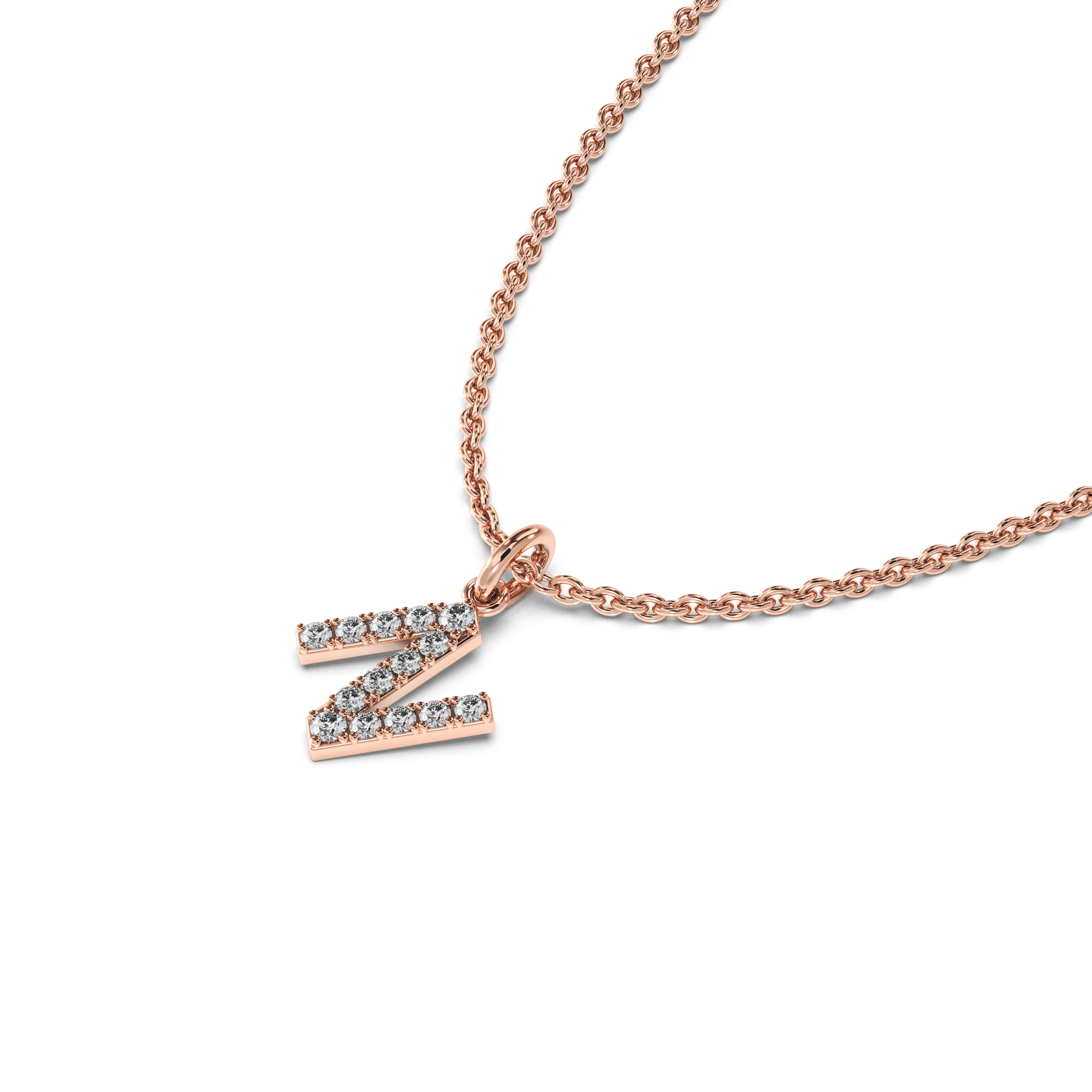 "N" Diamond Initial Pendant - 10mm