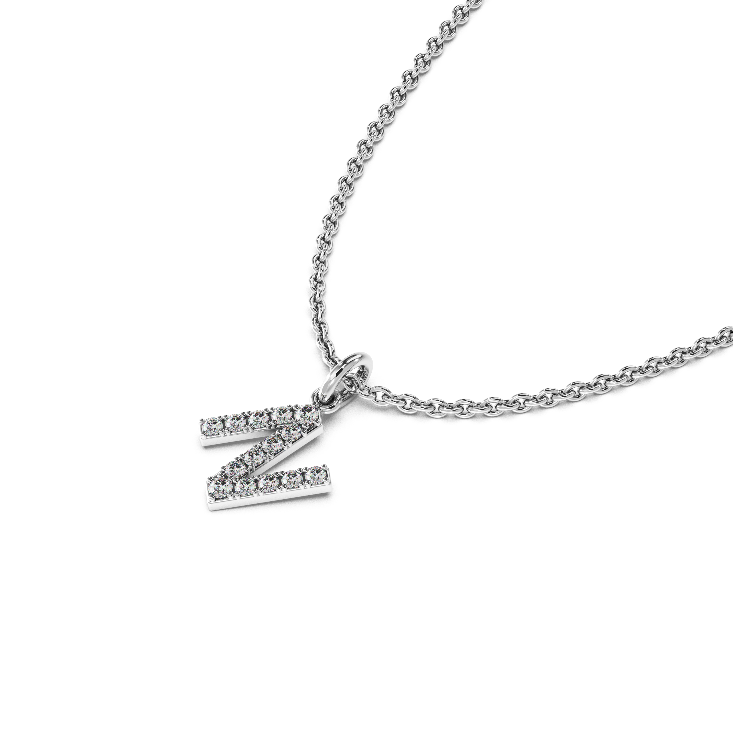 "N" Diamond Initial Pendant