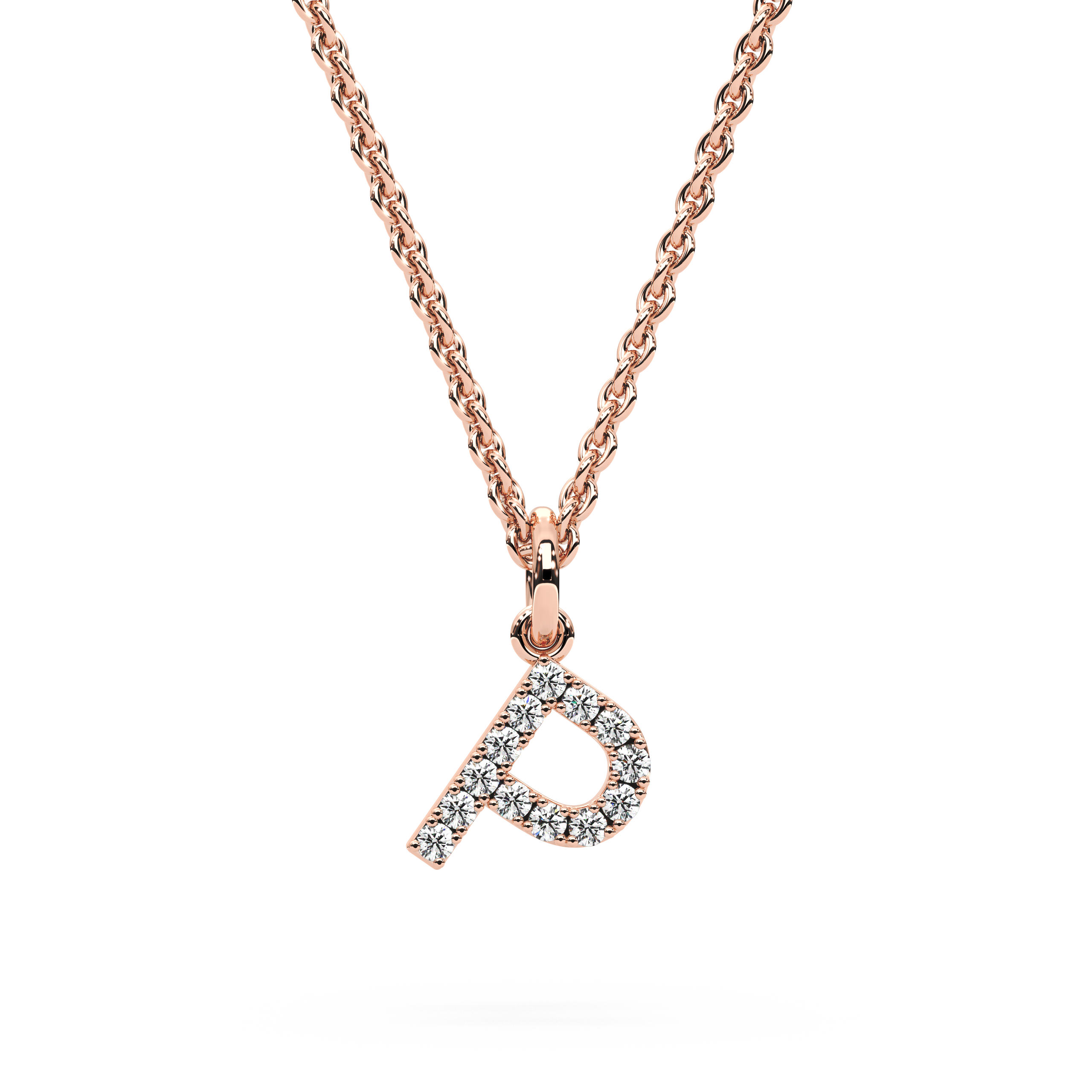 "P" Diamond Initial Pendant - 10mm