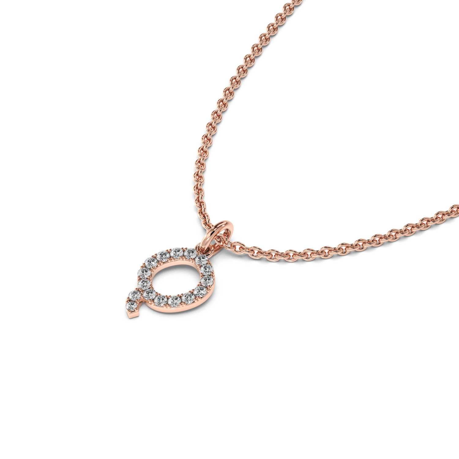"Q" Diamond Initial Pendant