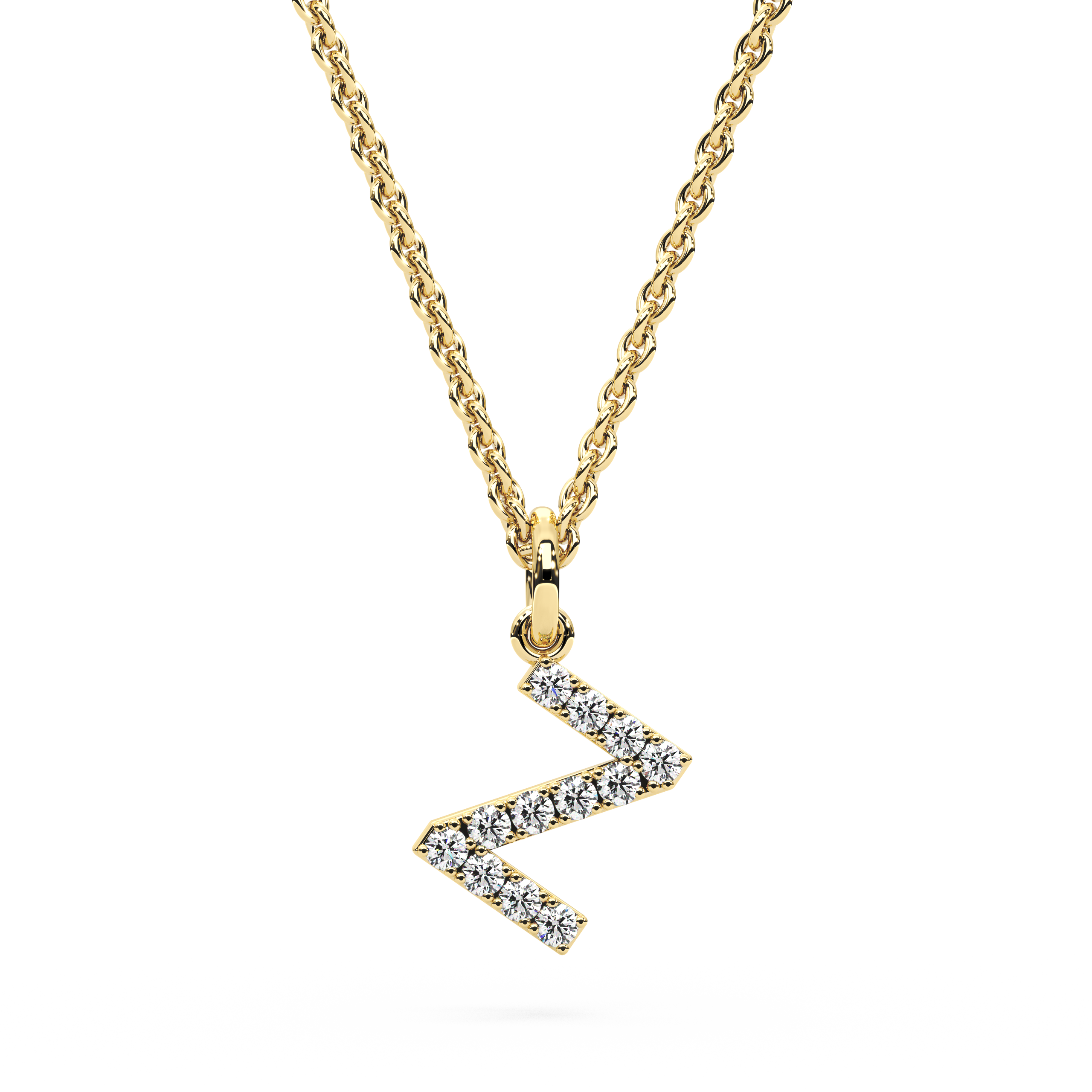 "Z" Diamond Initial Pendant