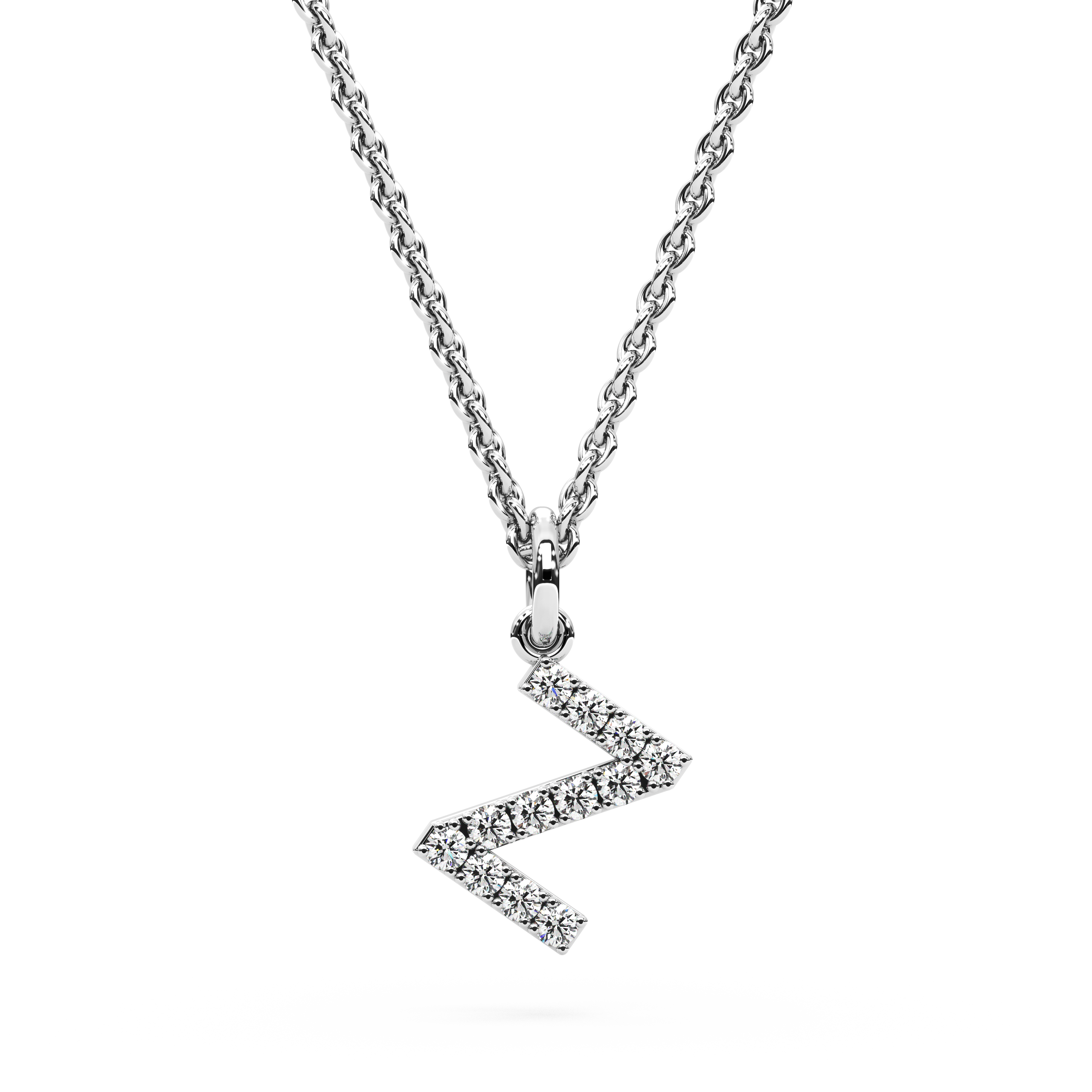 "Z" Diamond Initial Pendant - 10mm