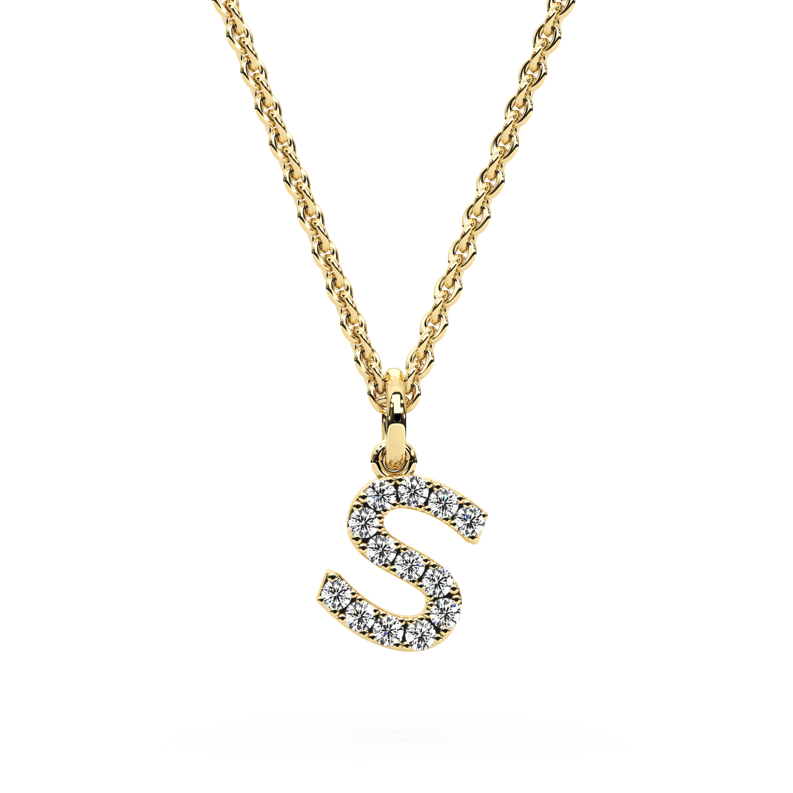 "S" Diamond Initial Pendant
