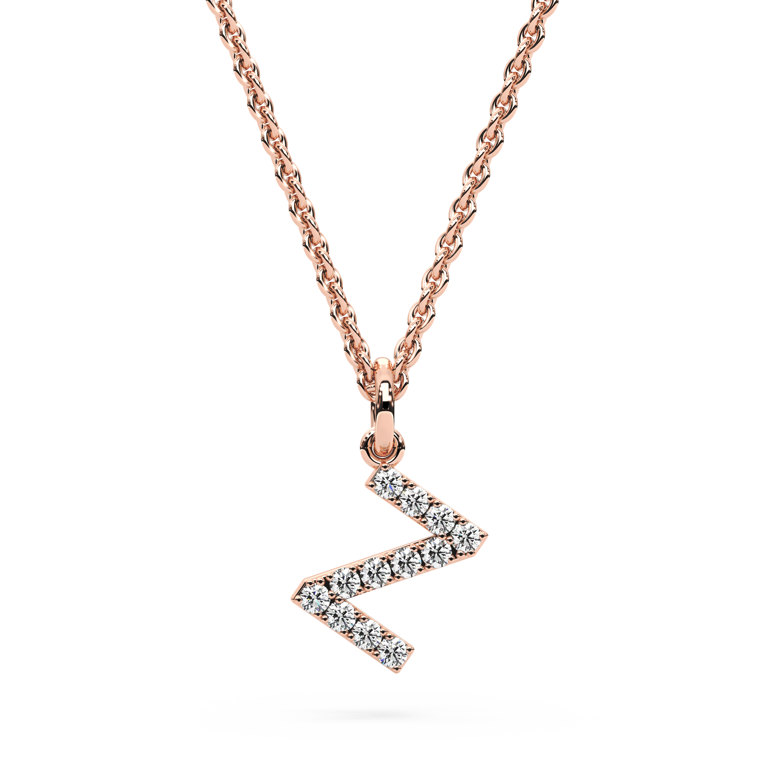 "Z" Diamond Initial Pendant
