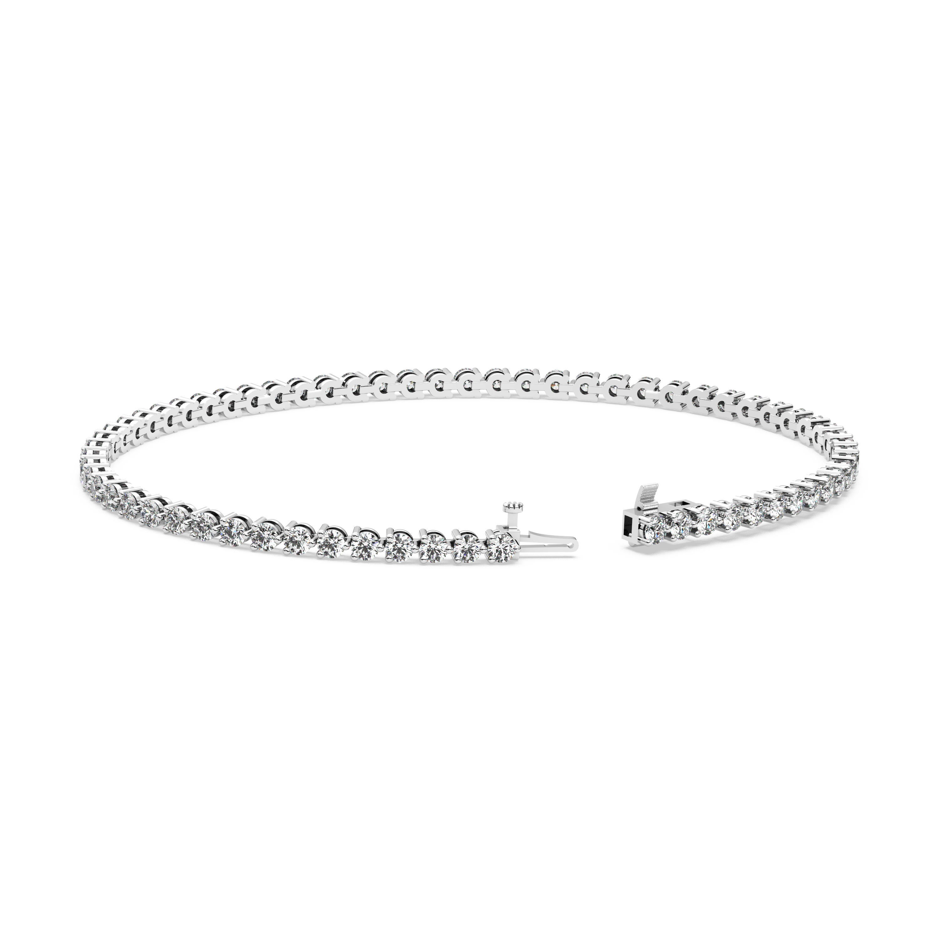 Three-Prong Diamond Tennis Bracelet (3.1 TCW)