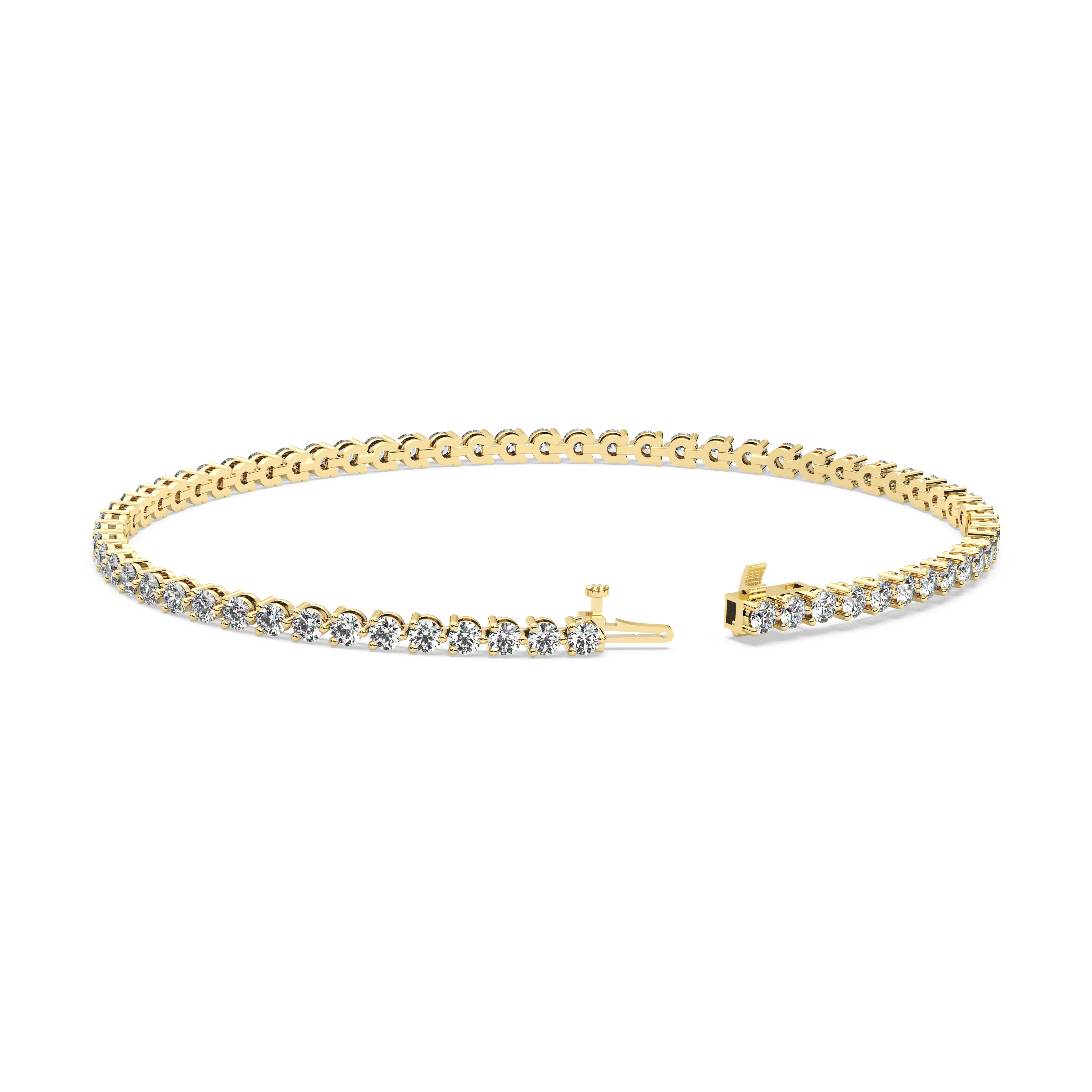 Three-Prong Diamond Tennis Bracelet (3.1 TCW)