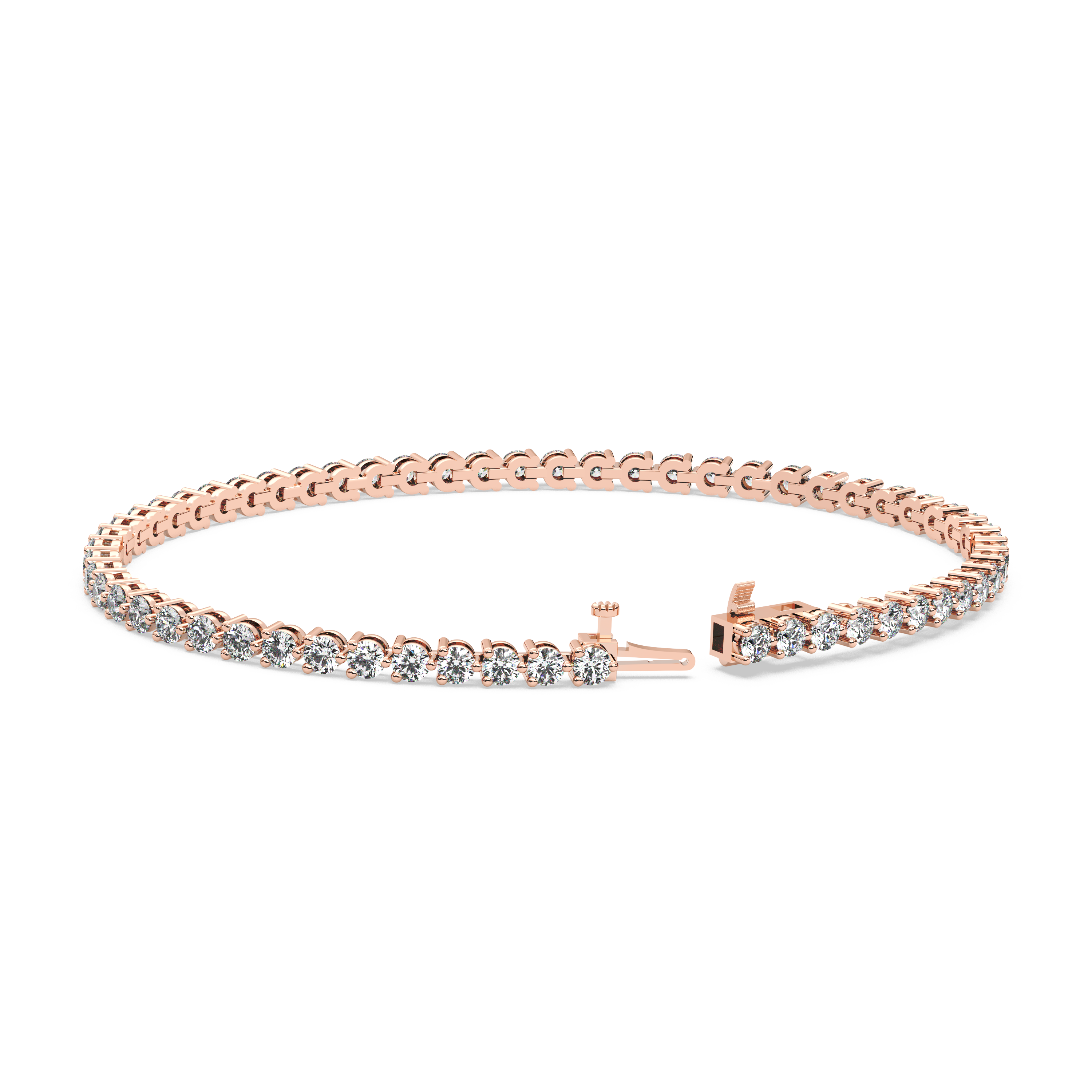 Three-Prong Diamond Tennis Bracelet (4.125 TCW)