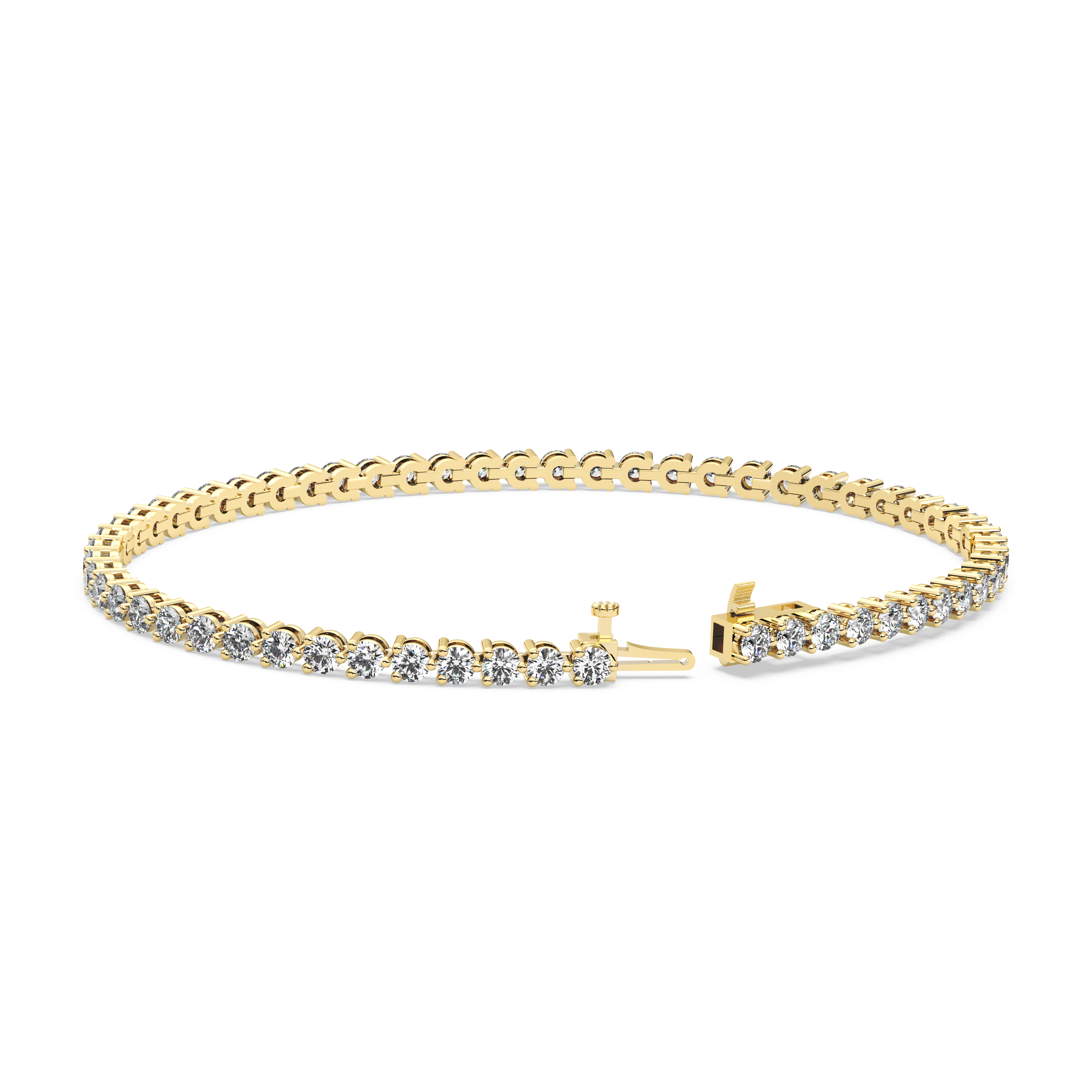 Three-Prong Diamond Tennis Bracelet (4.125 TCW)