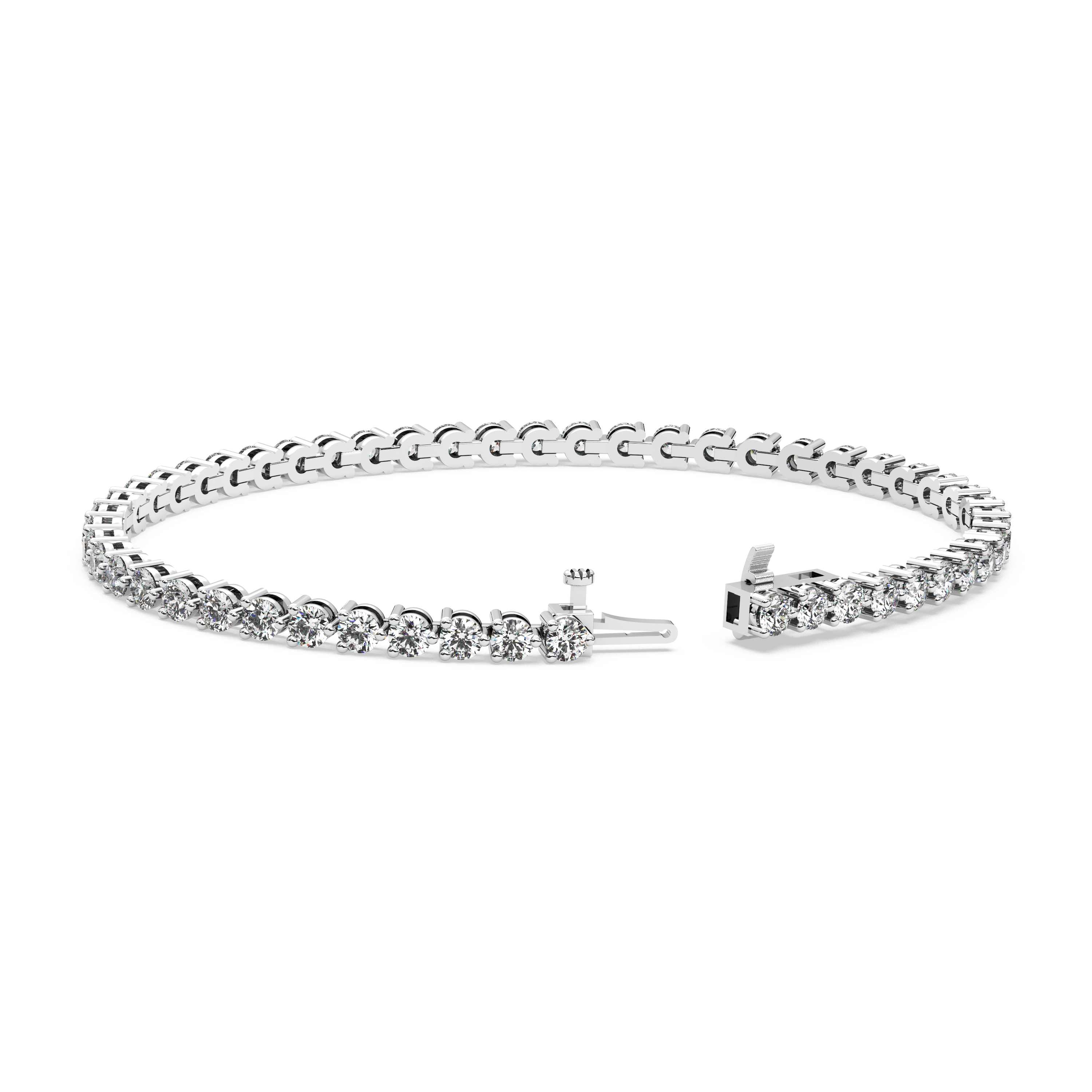 Three-Prong Diamond Tennis Bracelet (5 TCW)