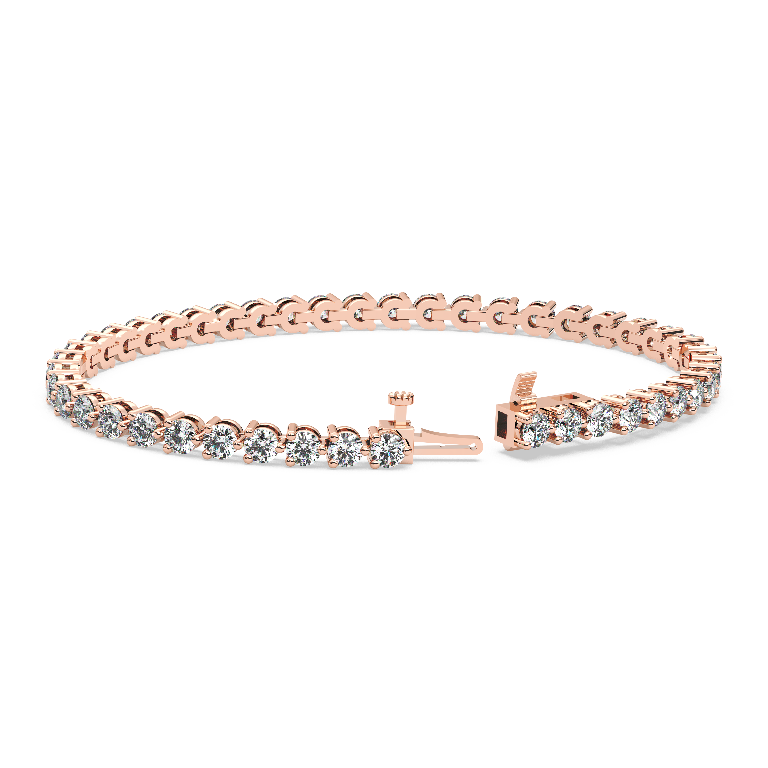 Three-Prong Diamond Tennis Bracelet (6.3 TCW)