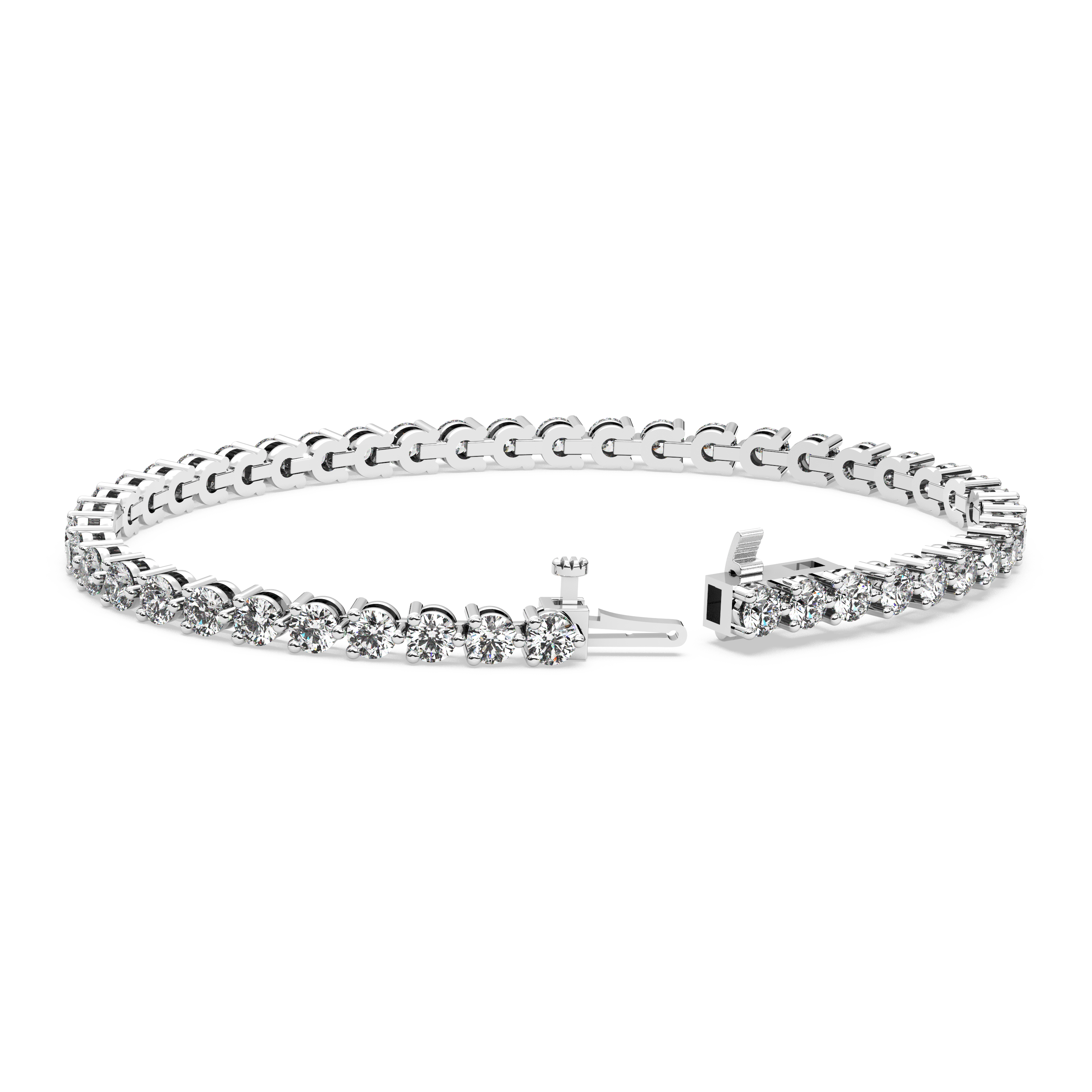 Three-Prong Diamond Tennis Bracelet (6.3 TCW)