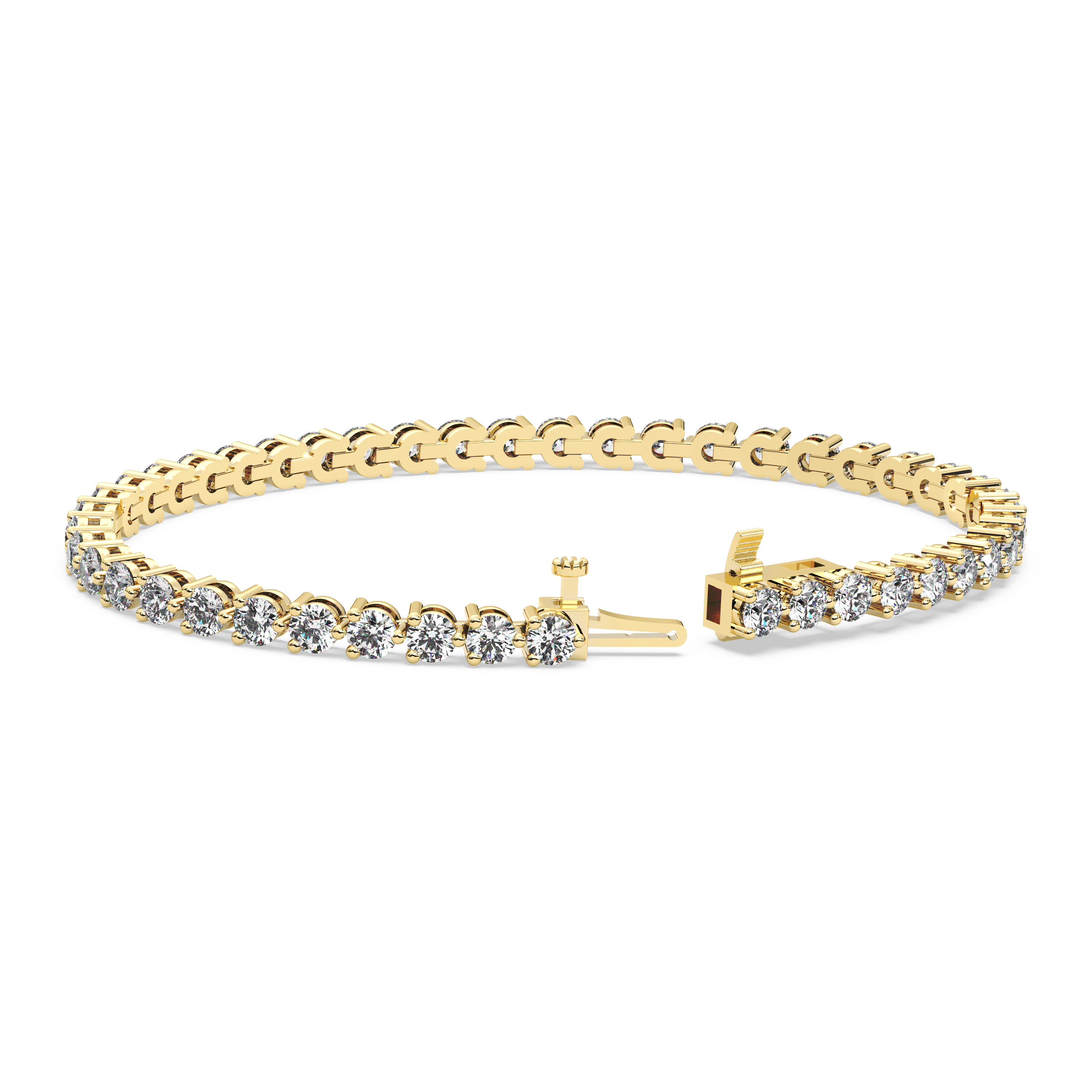 Three-Prong Diamond Tennis Bracelet (6.3 TCW)