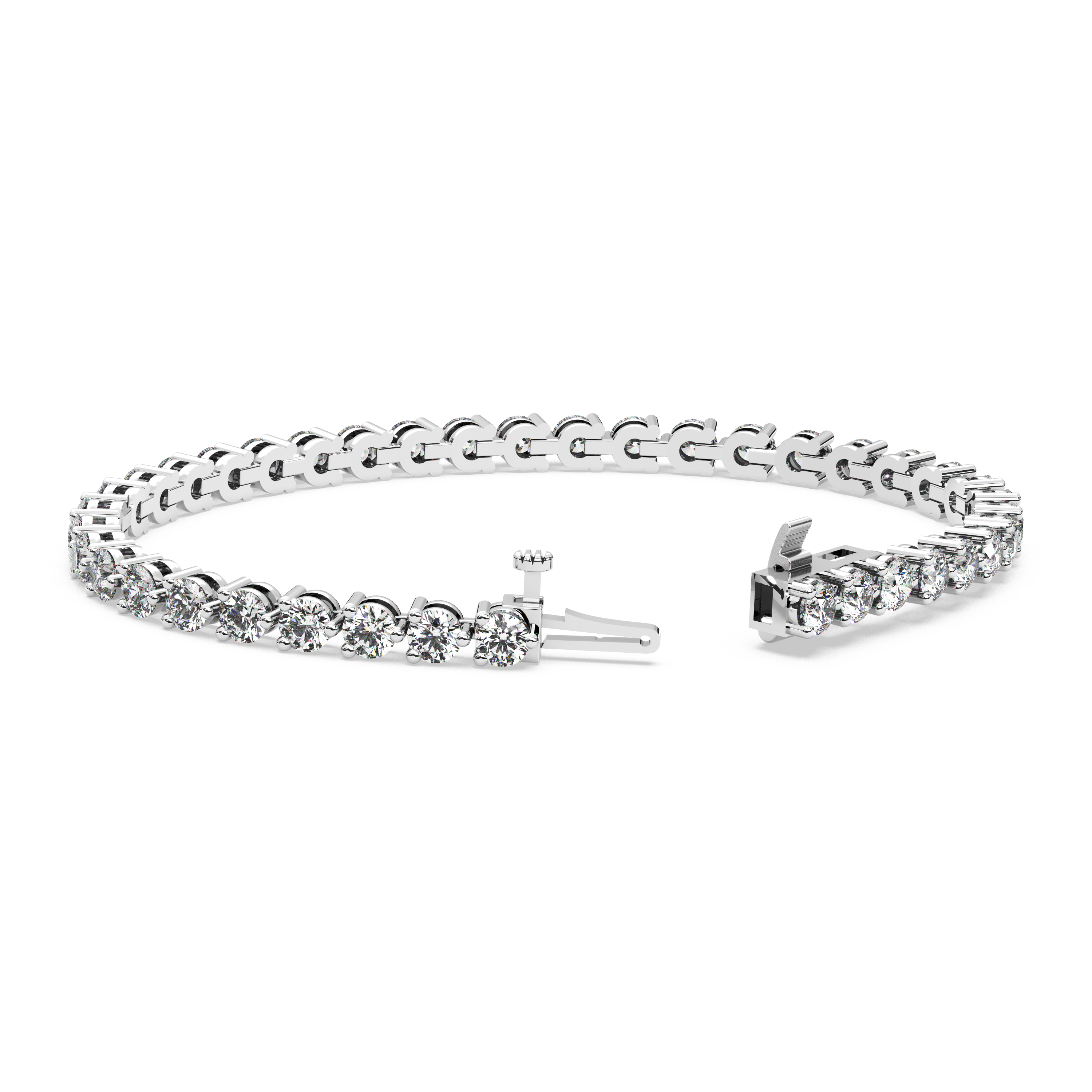 Three-Prong Diamond Tennis Bracelet (7.8 TCW)