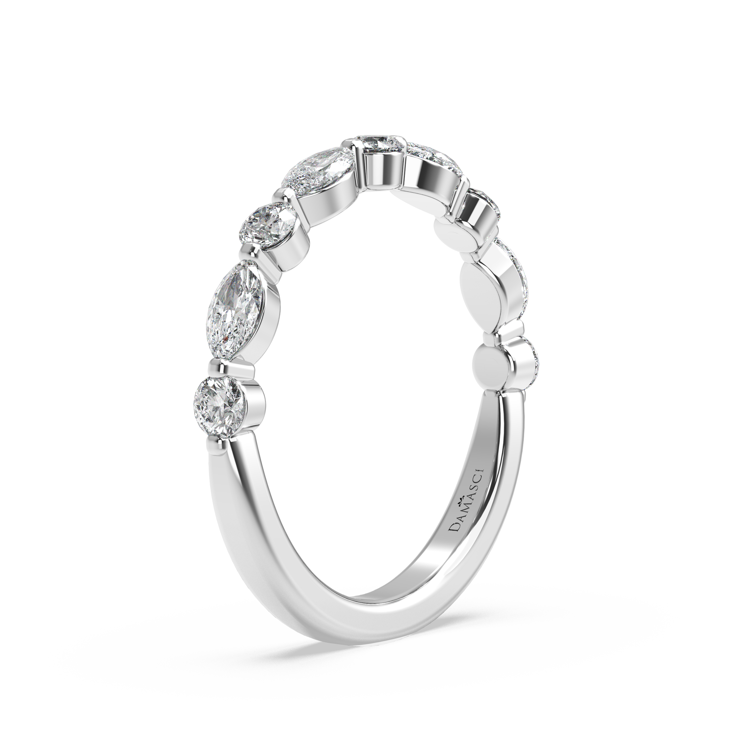 Alternating Marquise and Round Diamond Ring (0.75 T.C.W)