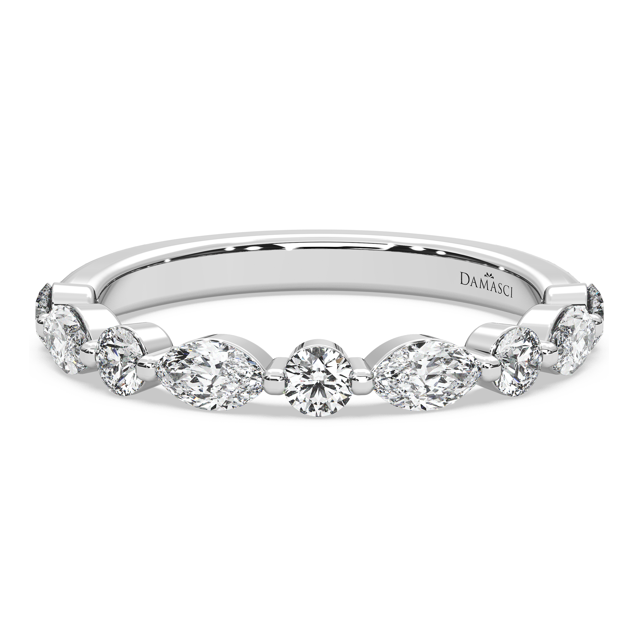 Alternating Marquise and Round Diamond Ring (0.75 T.C.W)