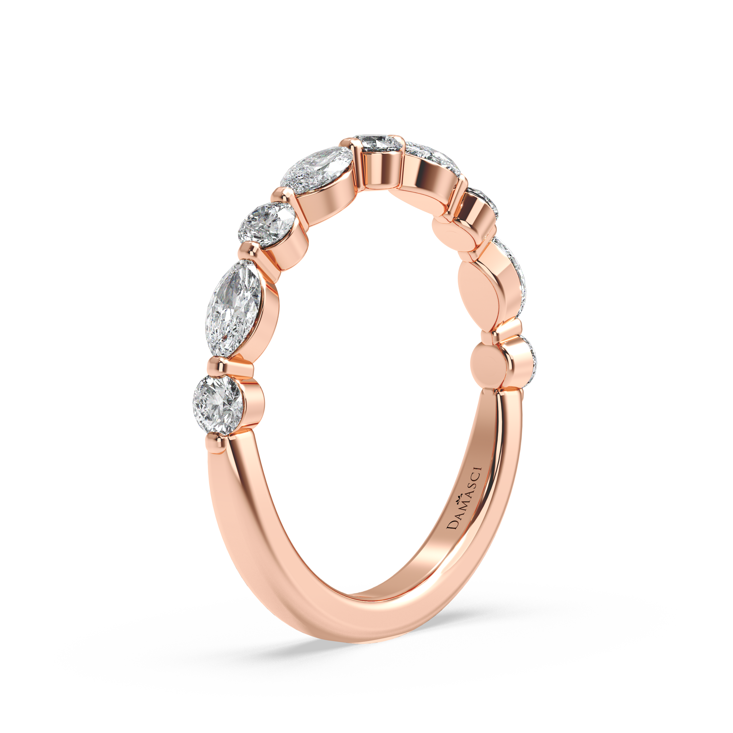 Alternating Marquise and Round Diamond Ring (0.75 T.C.W)