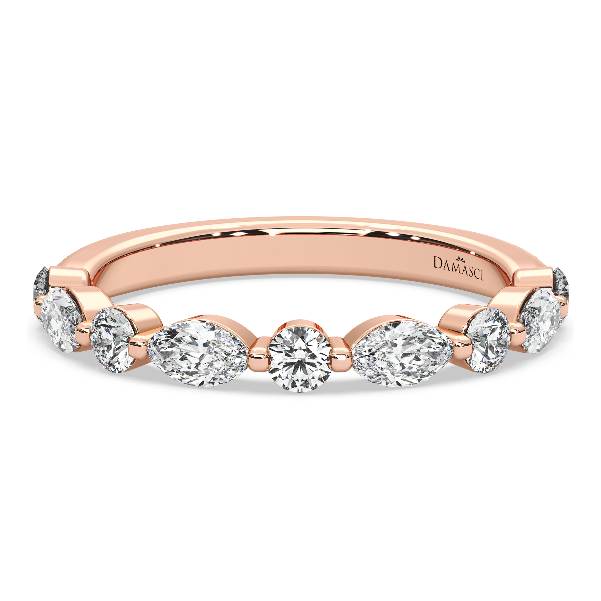 Alternating Marquise and Round Diamond Ring (0.75 T.C.W)