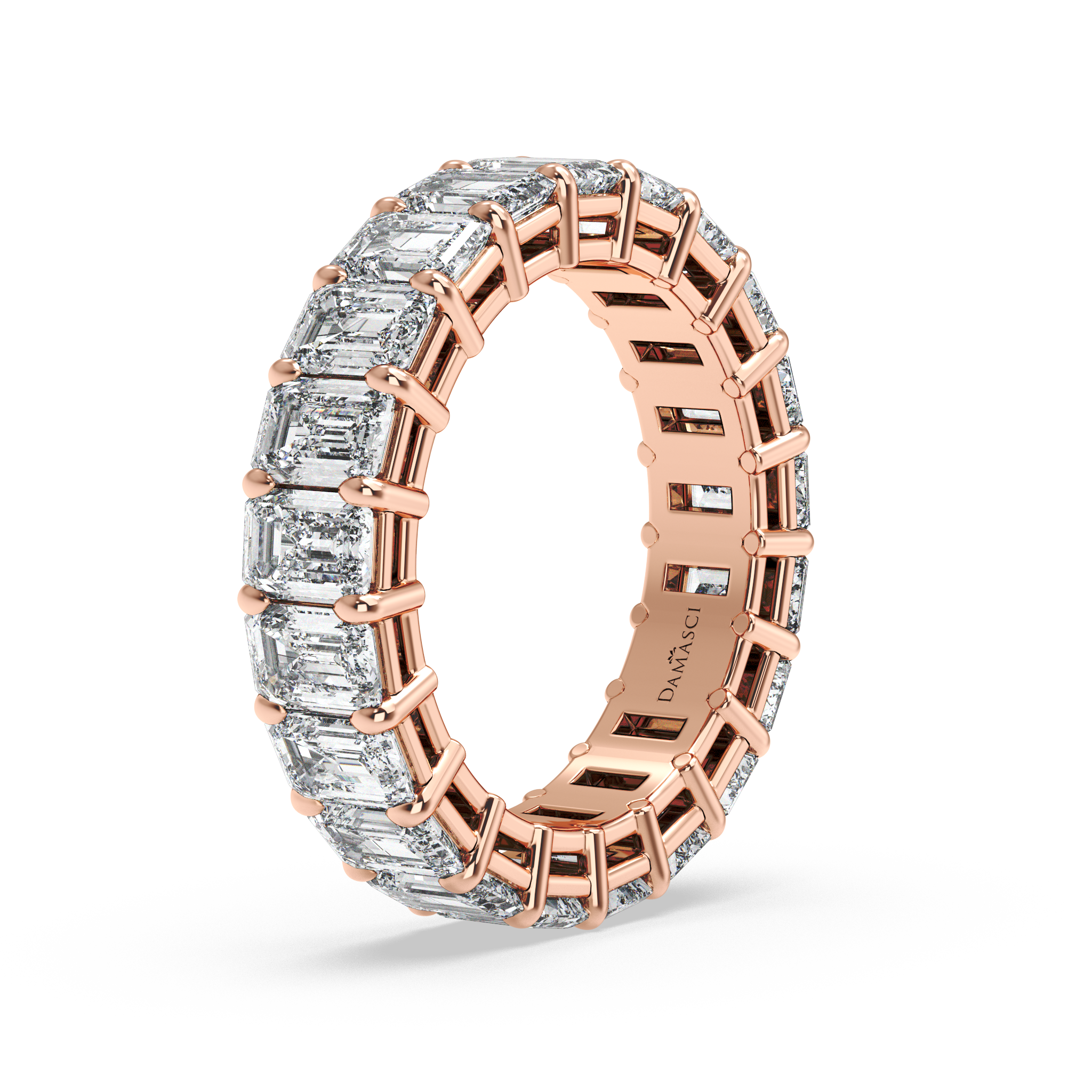 Emerald-Cut Diamond Eternity Ring in Double-Gallery Setting ( 6.50 T.C.W)