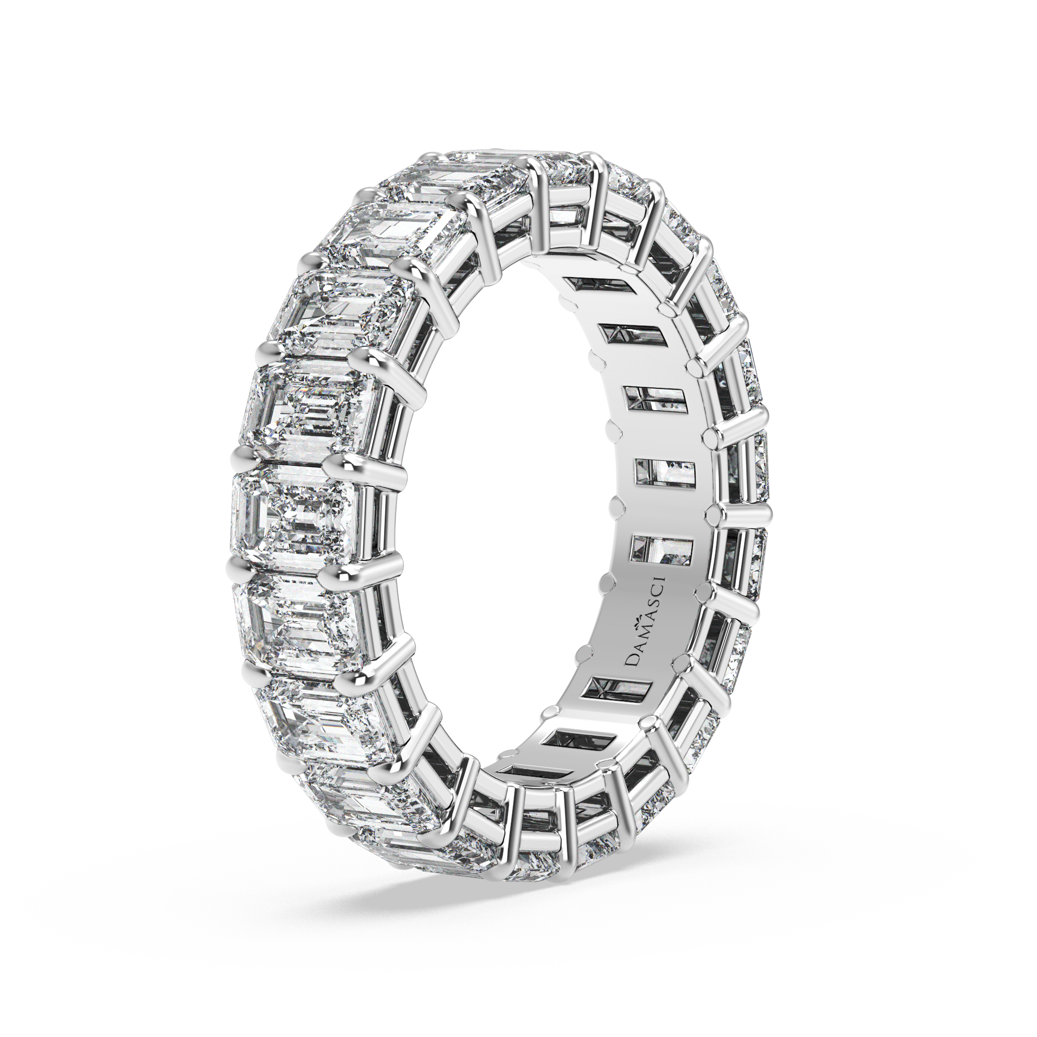 Emerald-Cut Diamond Eternity Ring in Double-Gallery Setting ( 6.50 T.C.W)