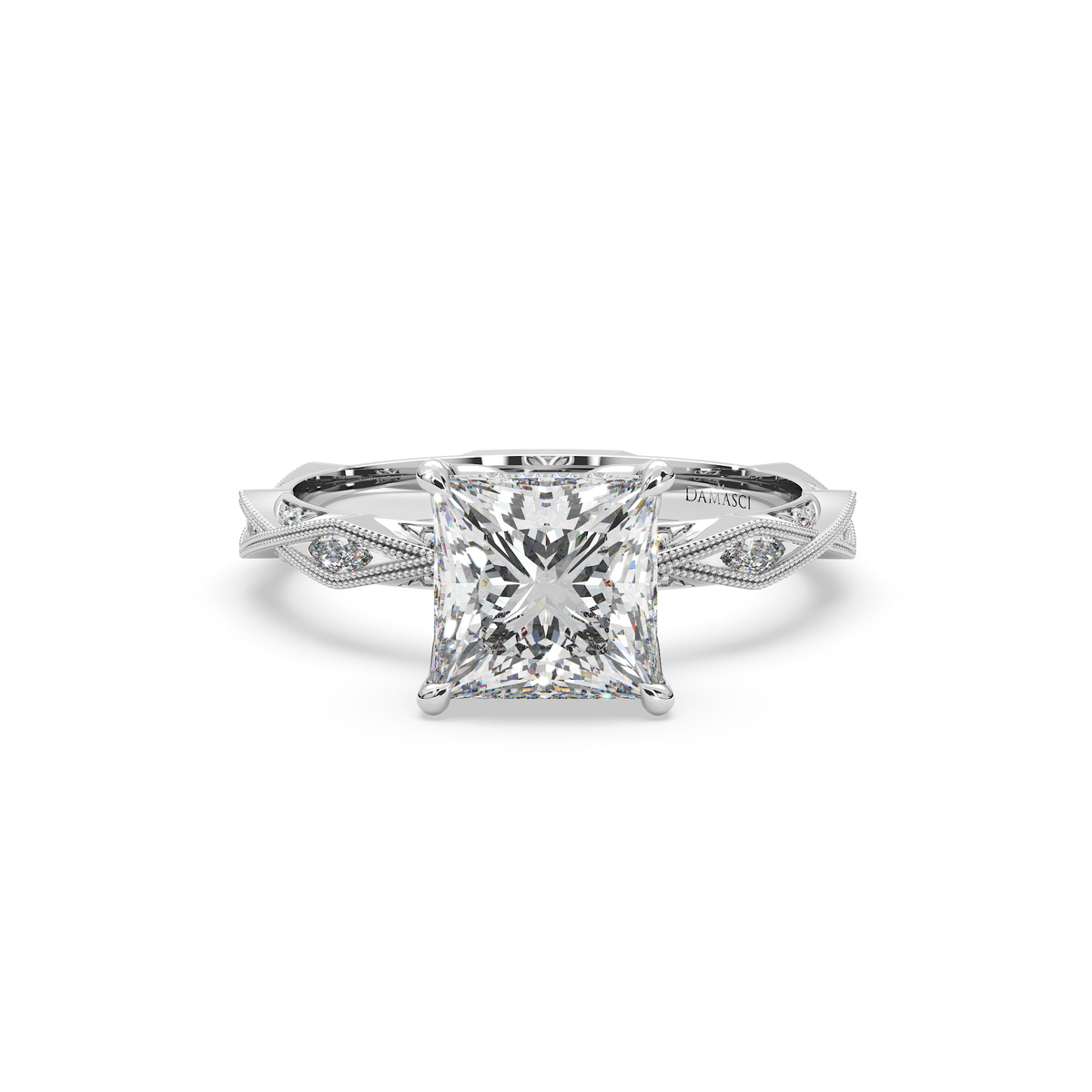 Tulip Hidden Halo Filigree Ring
