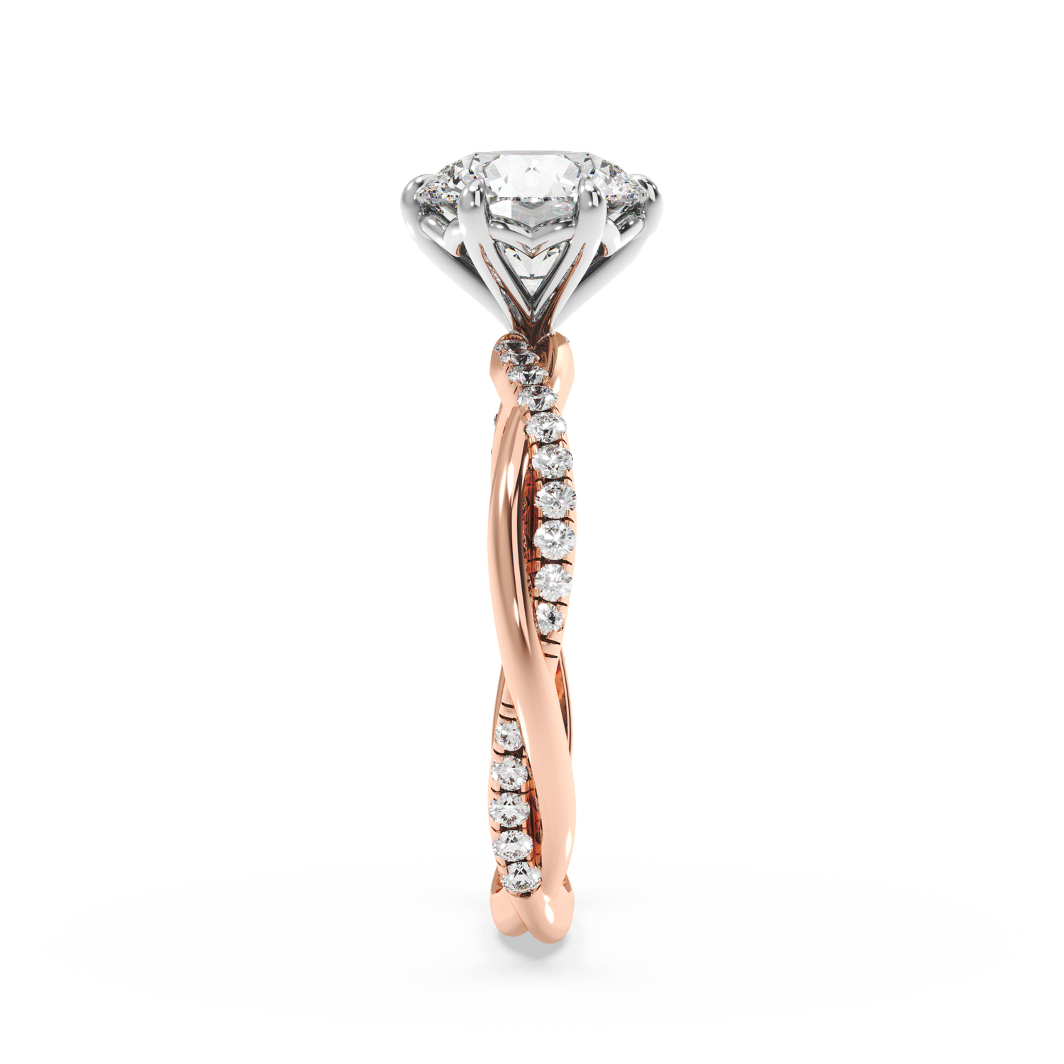 Twist of Elegance Engagement Ring - Round
