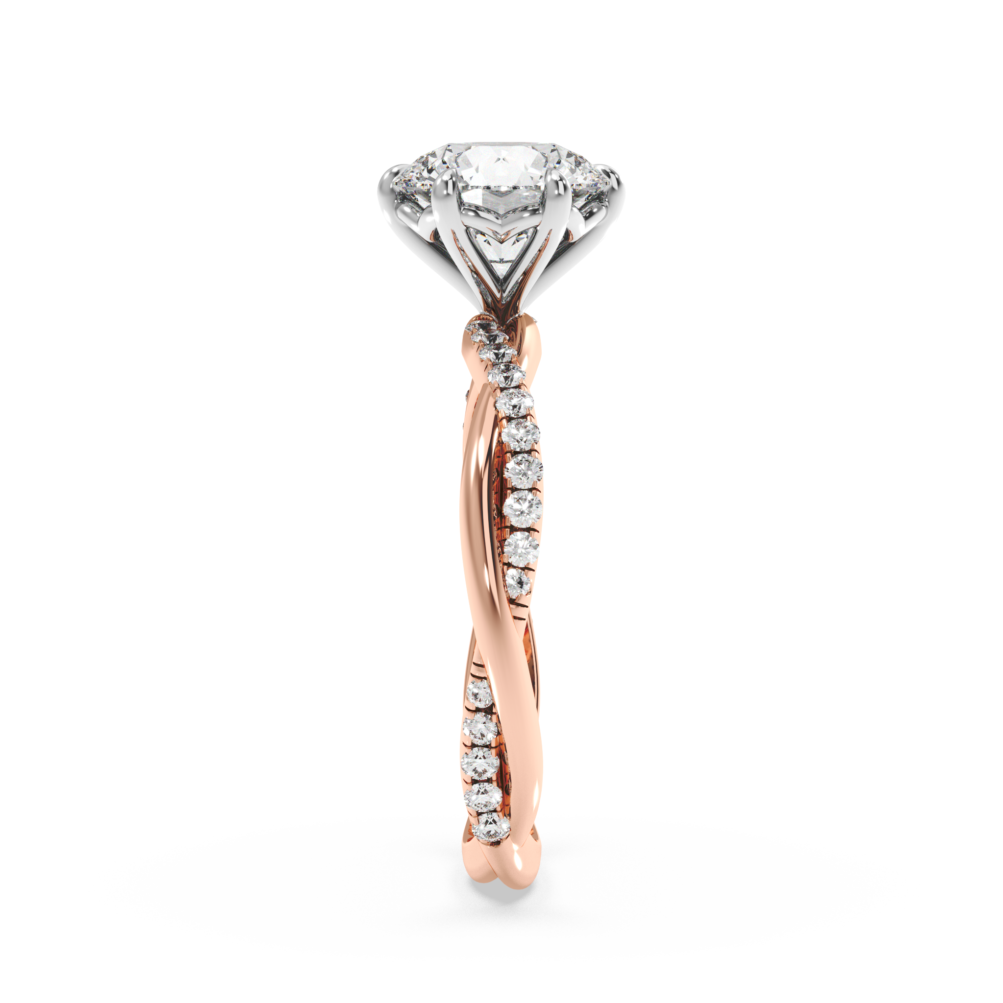 Twist of Elegance Engagement Ring - Round