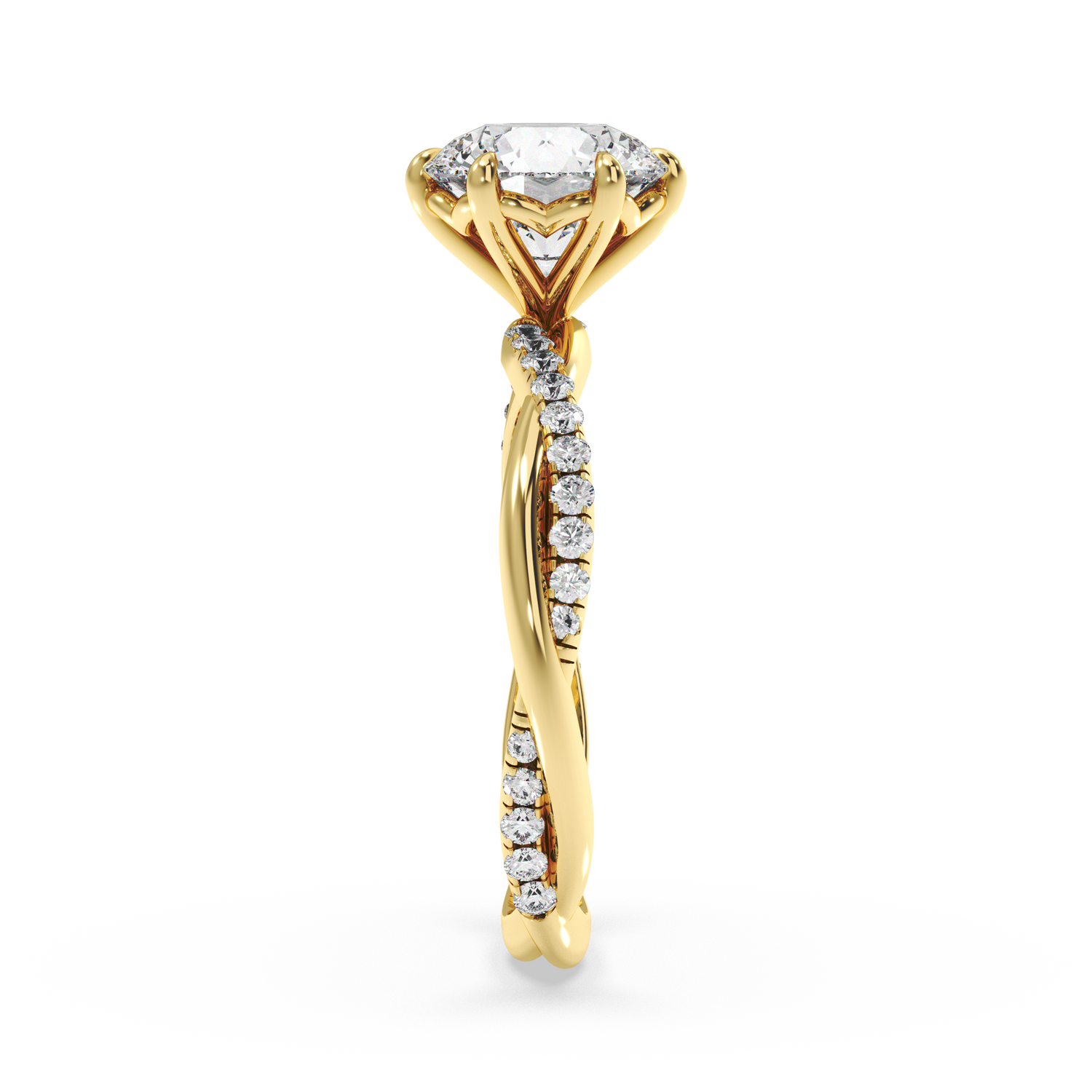 Twist of Elegance Engagement Ring - Round