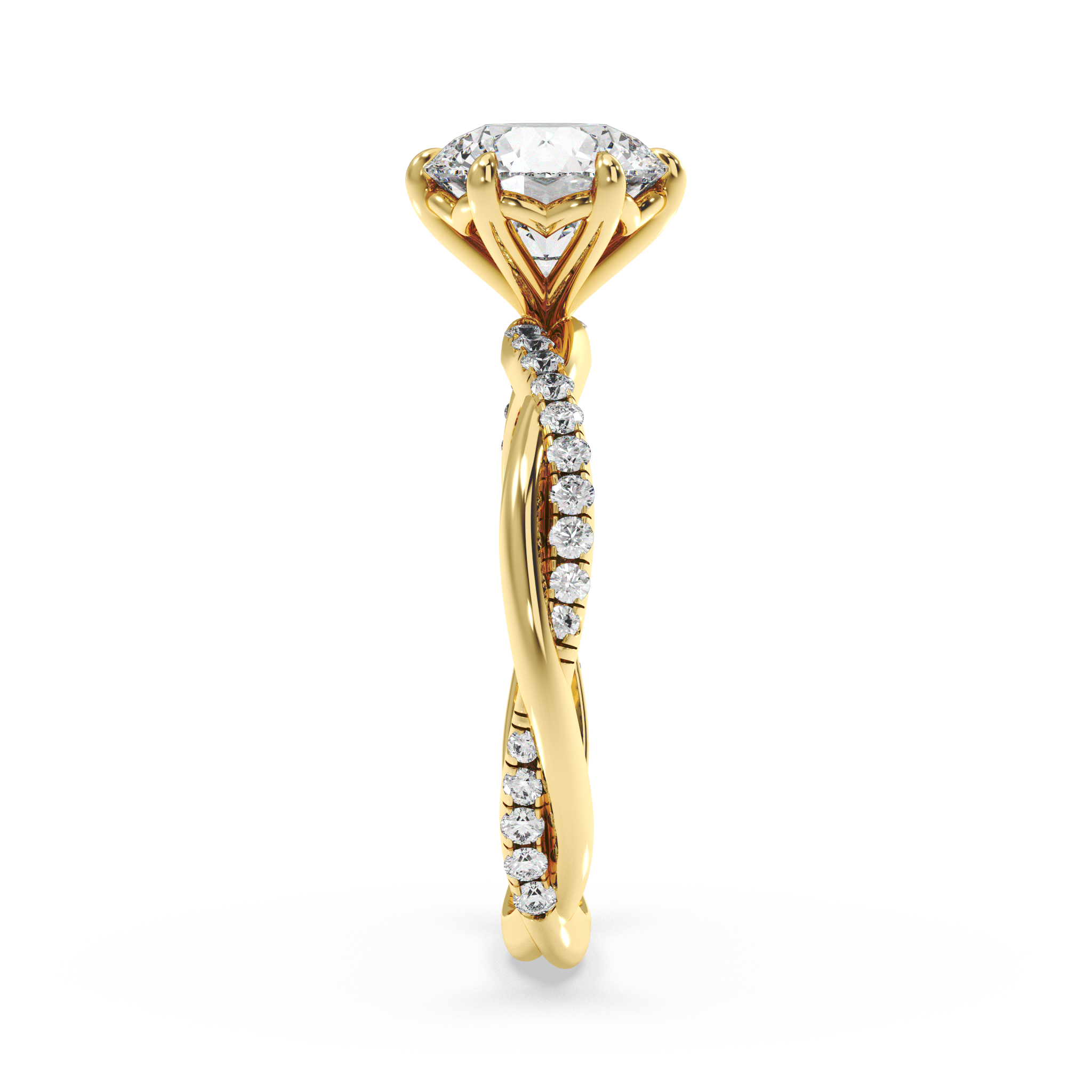 Twist of Elegance Engagement Ring - Round