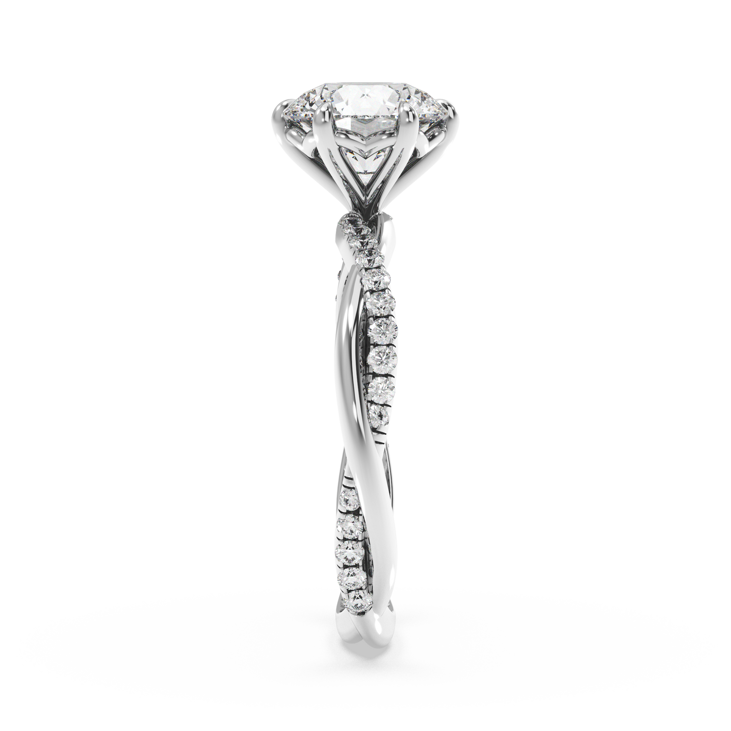 Twist of Elegance Engagement Ring - Round