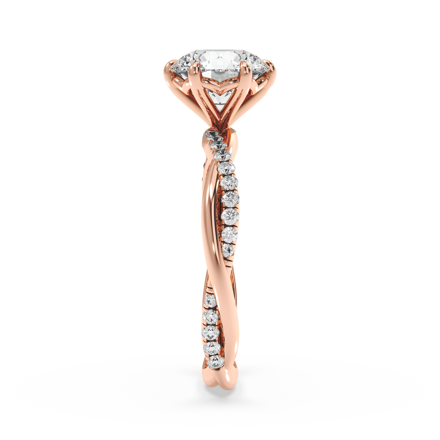 Twist of Elegance Engagement Ring - Round