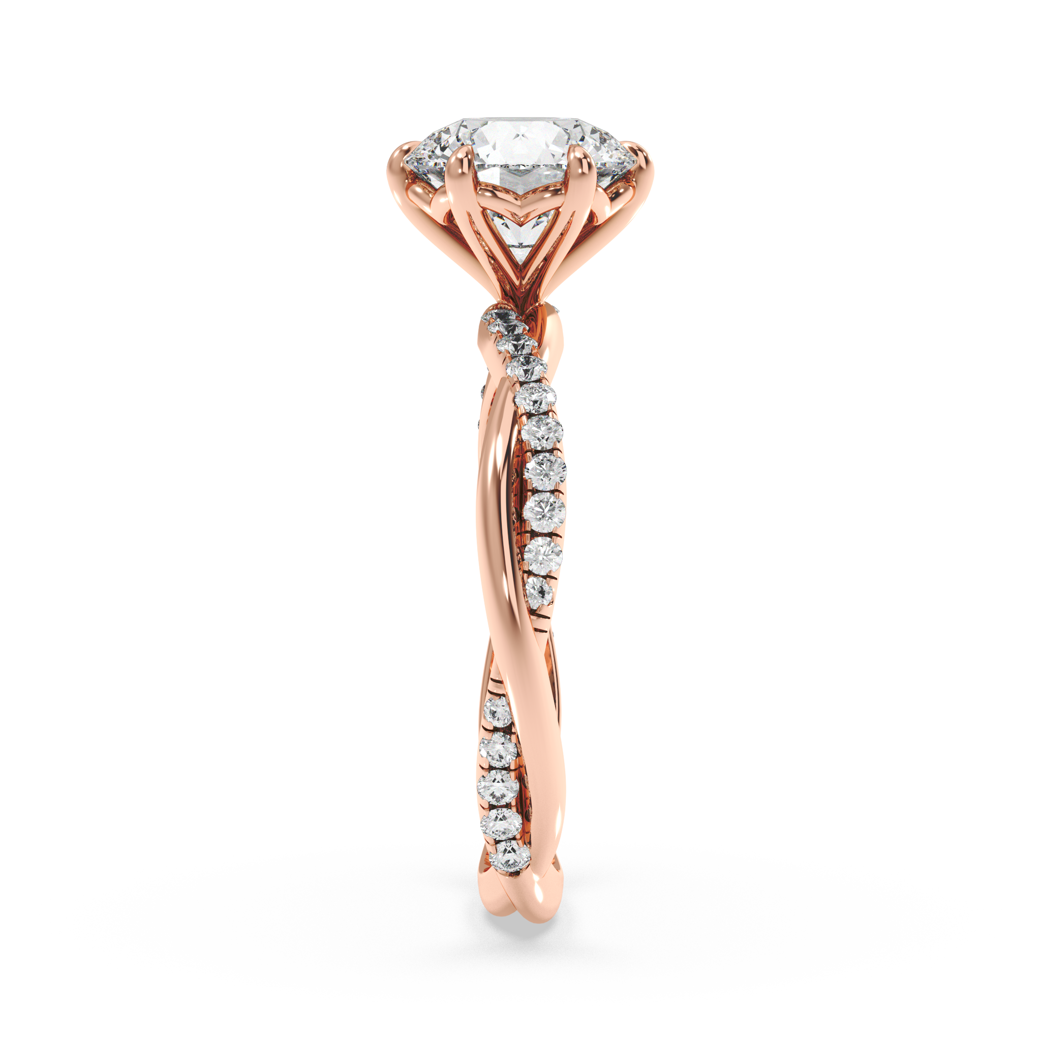 Twist of Elegance Engagement Ring - Round