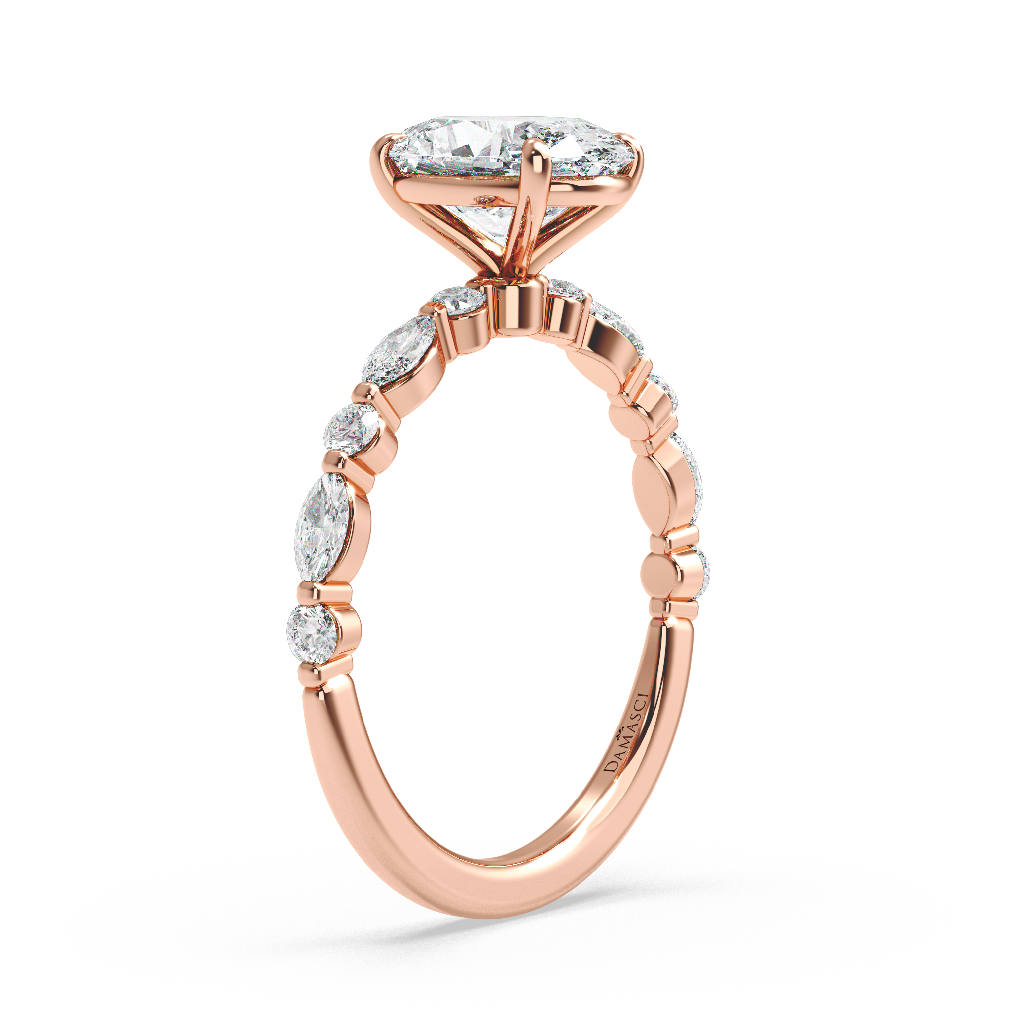 Classic Top with Round and Marquise Diamonds - Oval