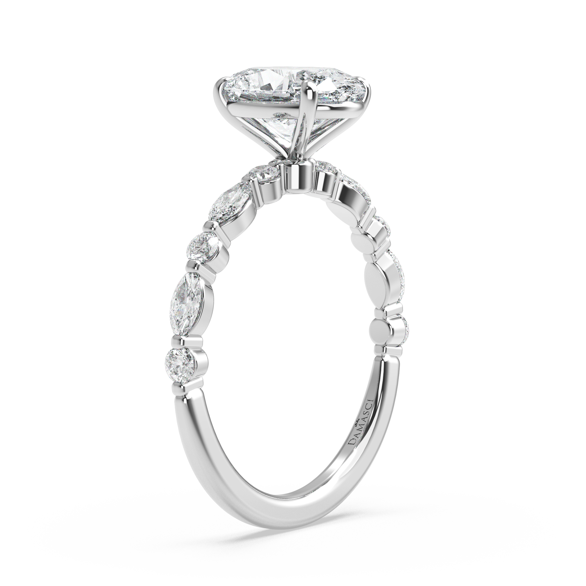 Classic Top with Round and Marquise Diamonds - Oval